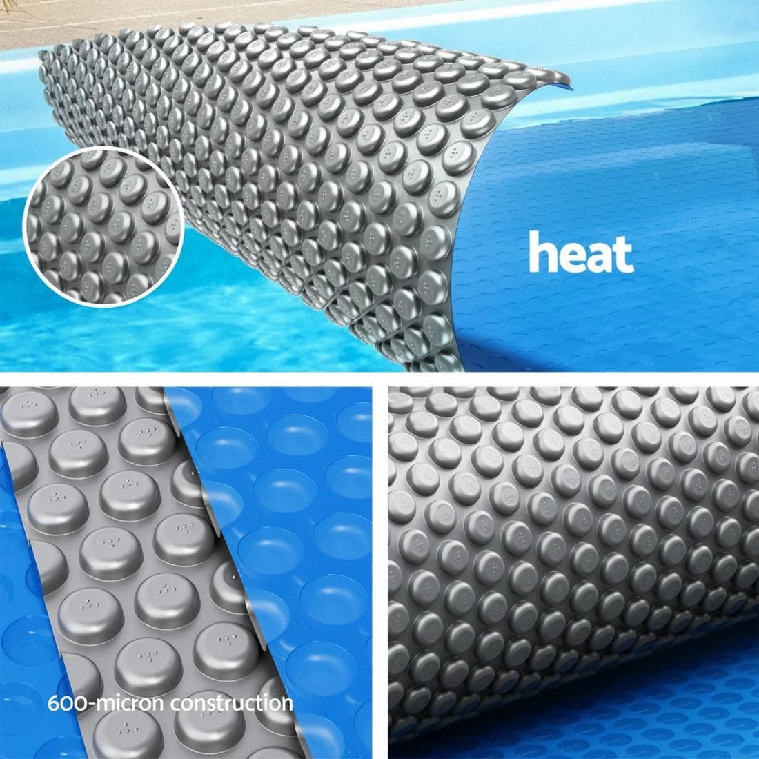 5 Aquabuddy Pool Cover 600 Micron 11x6.2m Swimming Pool Solar Blanket - Multi, 5 of 6