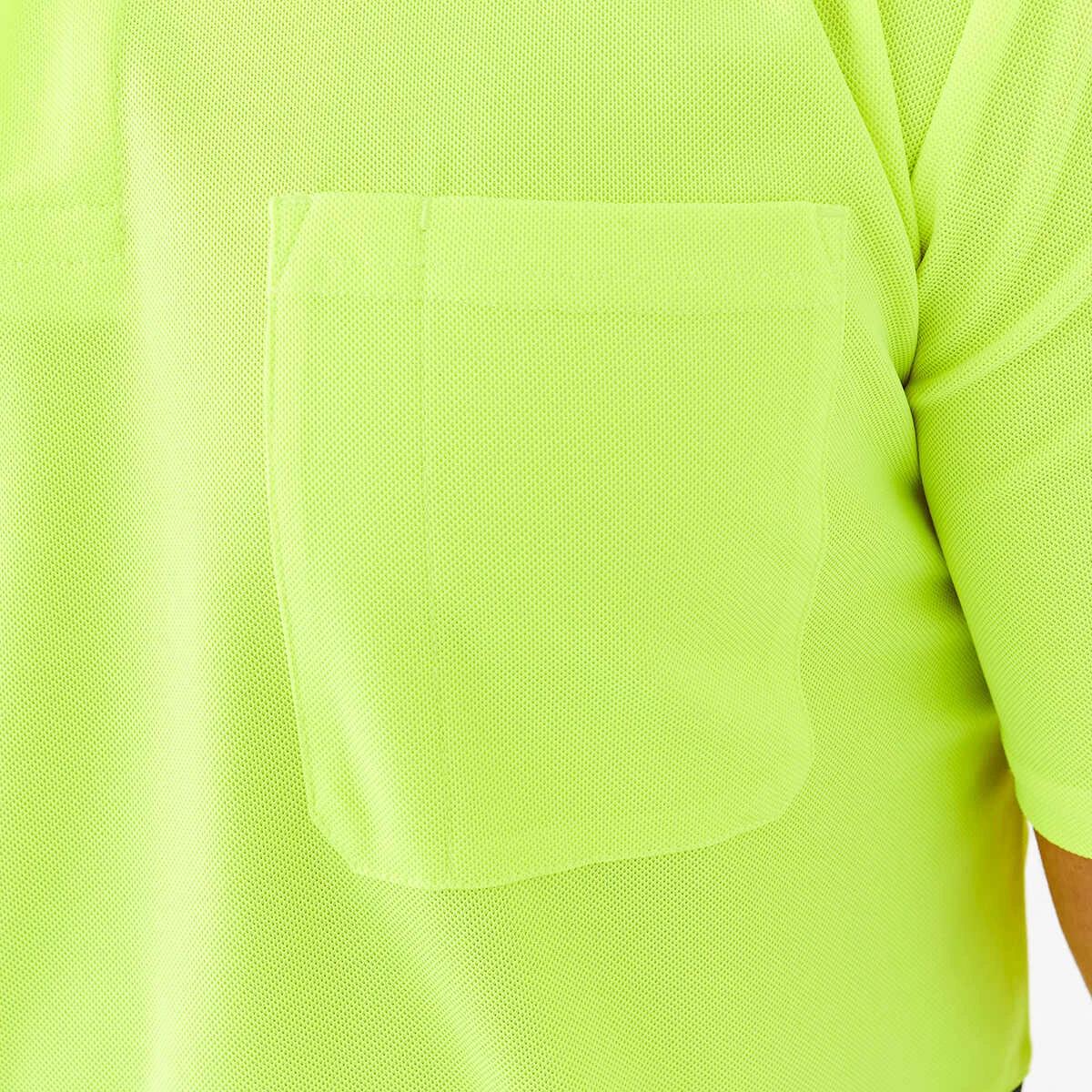 6 Workwear Short Sleeve Hi-Visibility Cool Polo Shirt FLURO YELLOW, 6 of 7
