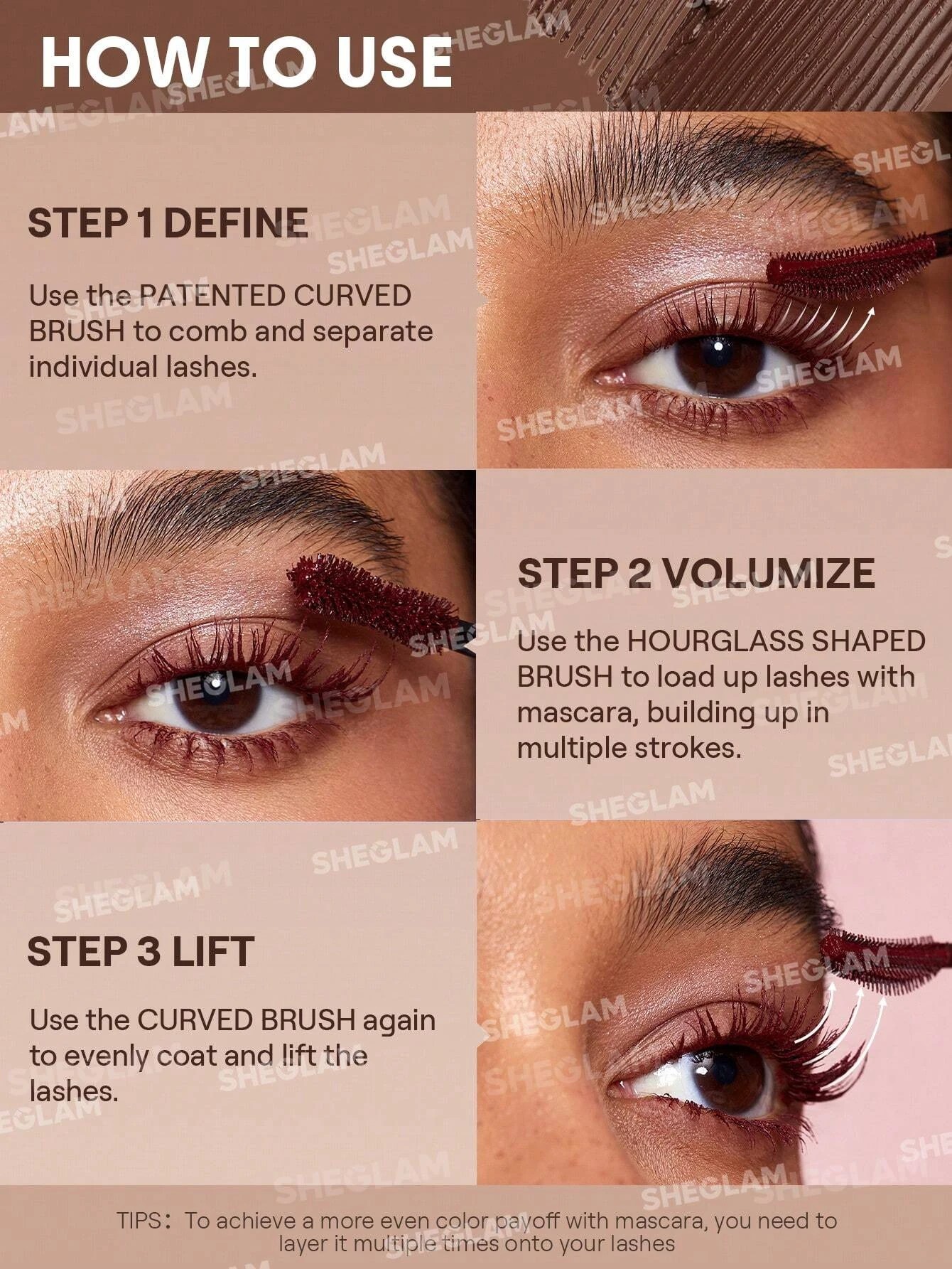 5 SHEGLAM All-In-One Volume & length Mascara - Waterproof Macchiato, 5 of 7