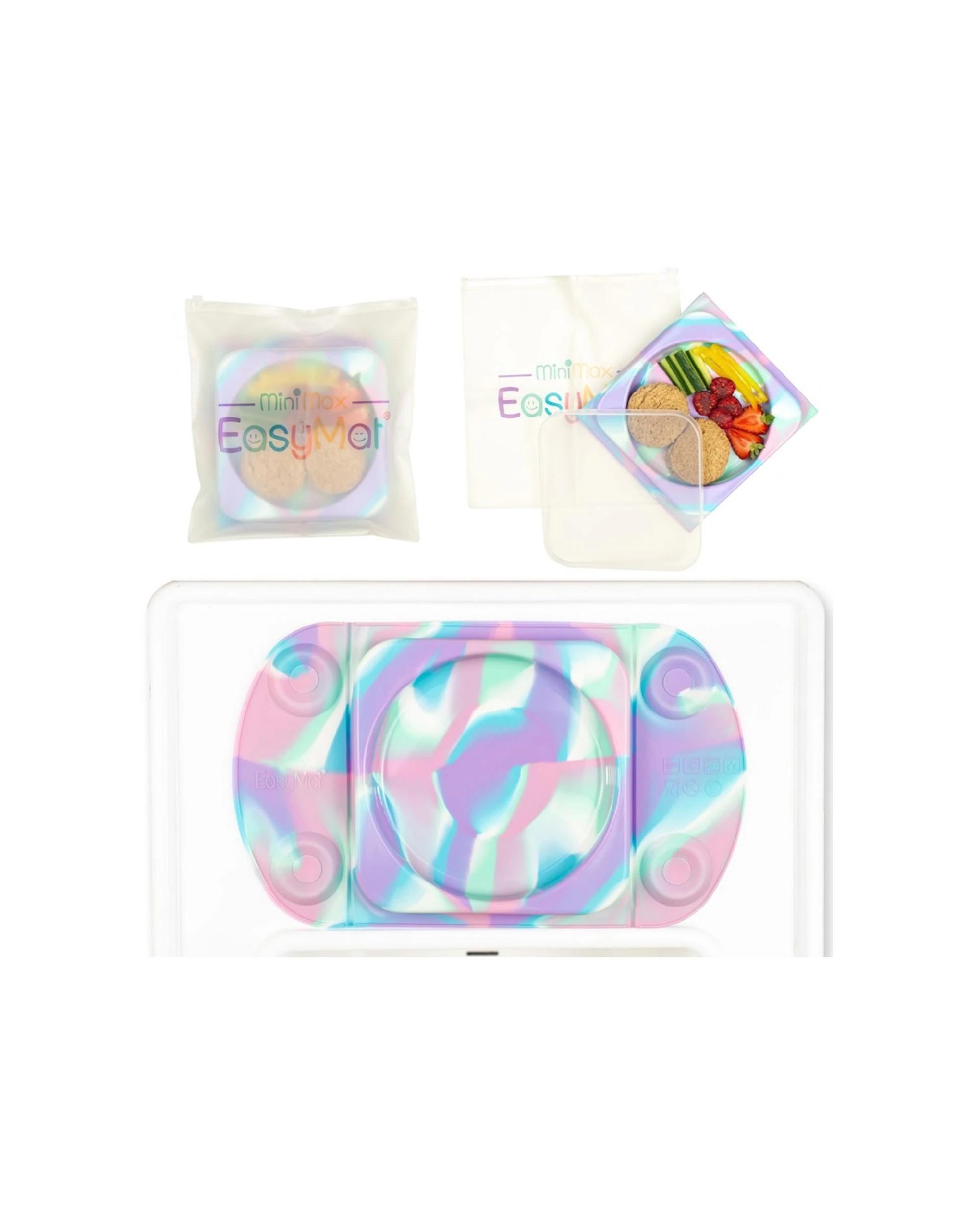 2 EasyTots Easymat MiniMax Open Baby Feeding Plate 5 Suction Points Unicorn - Multi, 2 of 2