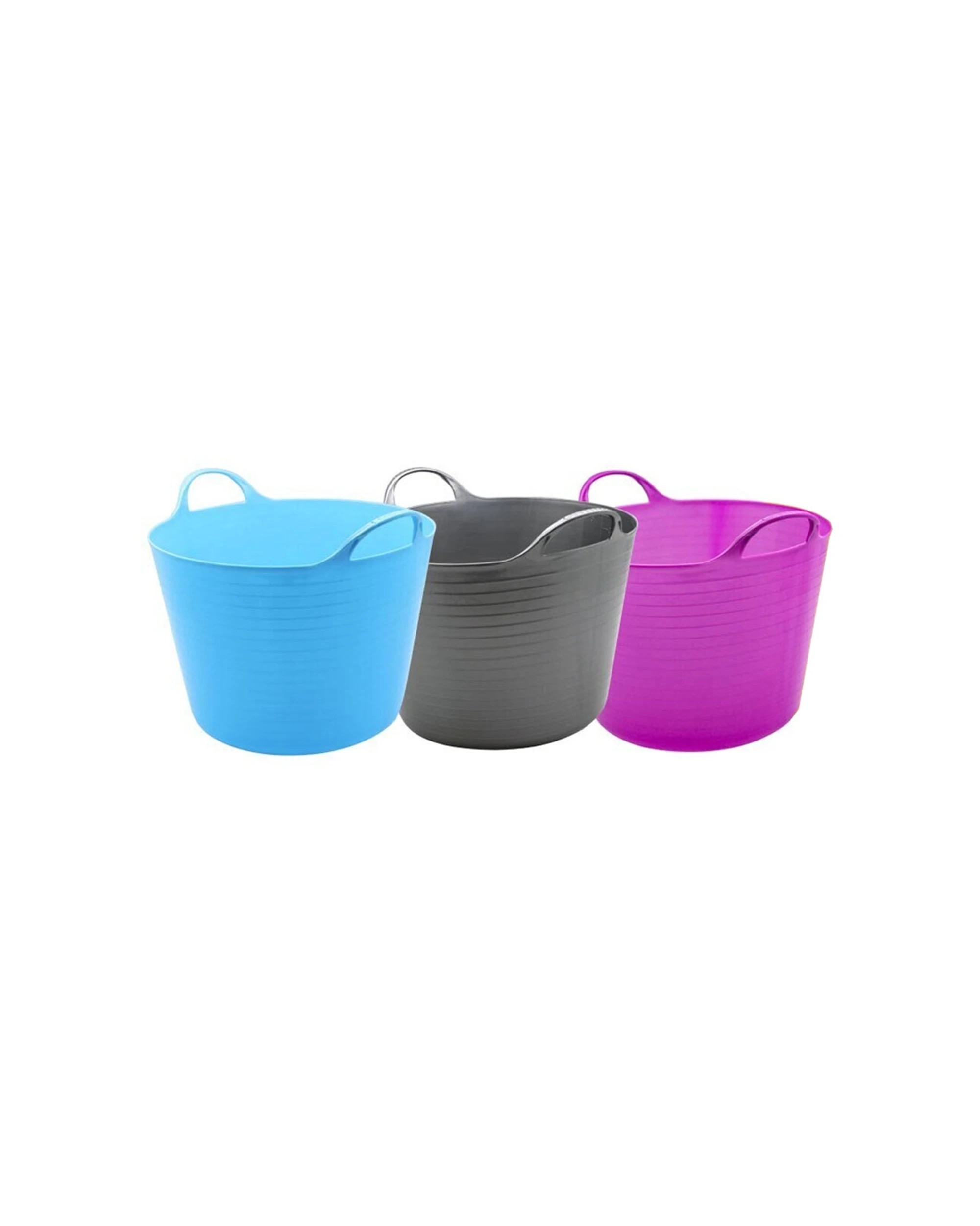 1 Boxsweden 3PK Boxsweden Flexible Tub 16L Plastic Buckets With Handles - Assorted, 1 of 6
