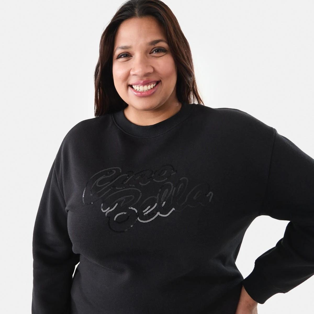 4 Curve Long Sleeve Crew Neck Sweatshirt Ciao Bella, 4 of 5