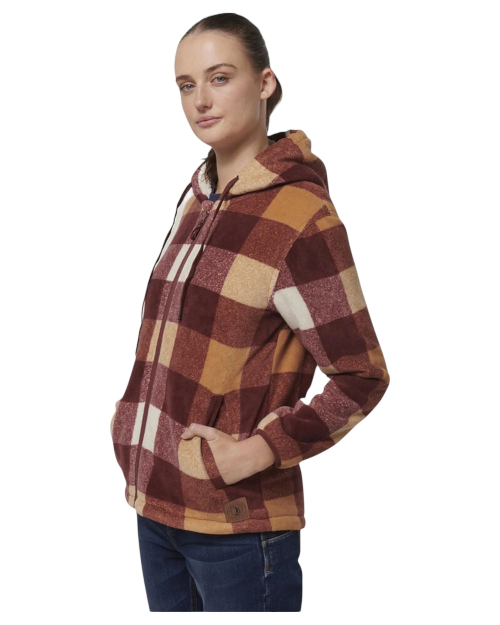 2 Hard Yakka Womens Check Zoodie Fleece Zip Up Hoodie Autumn AUTUMN, 2 of 10
