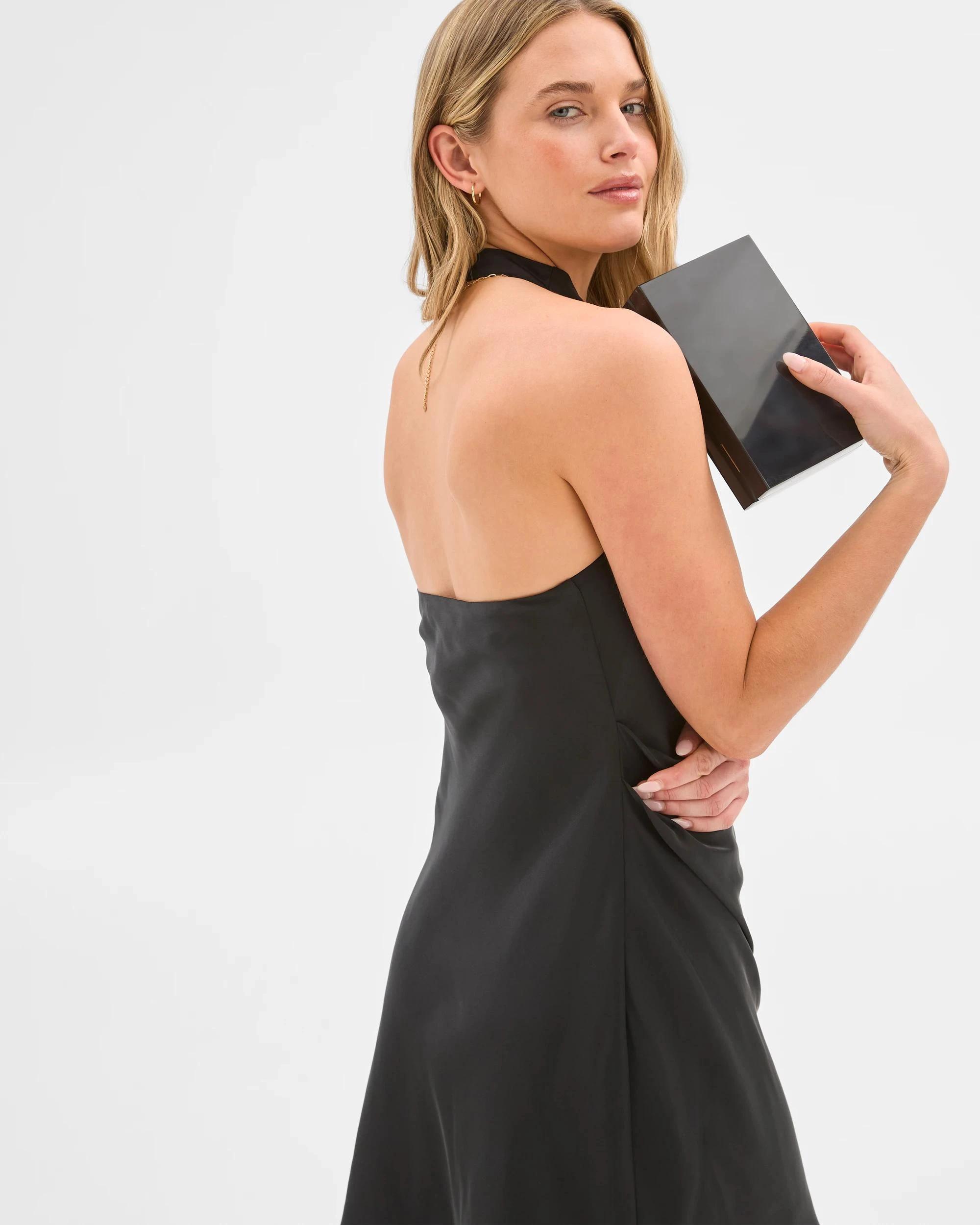 2 Lily Loves Halter Mini Dress BLACK, 2 of 6