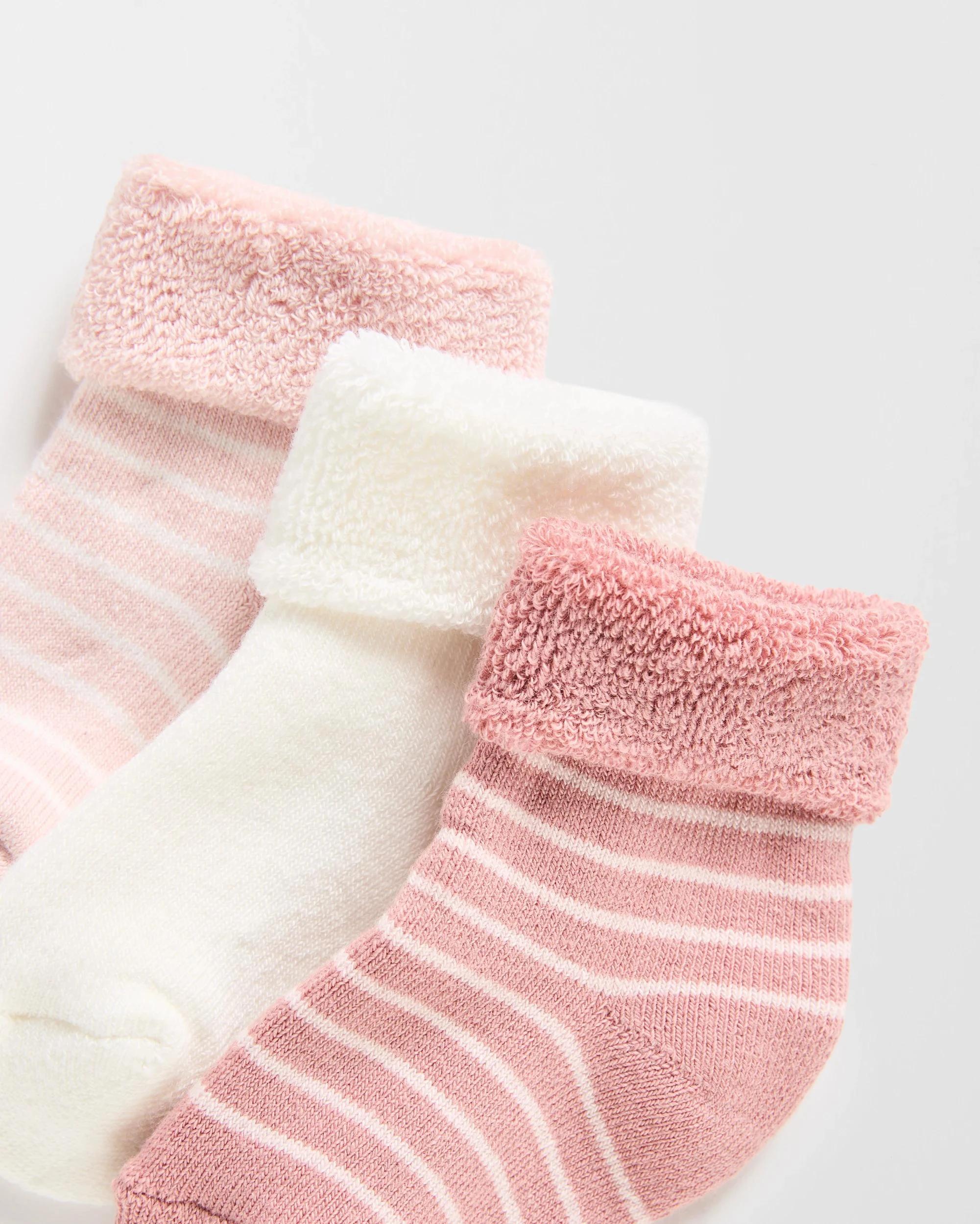 2 Target Baby Terry Turn Top Socks 3 Pack PINKS, 2 of 3