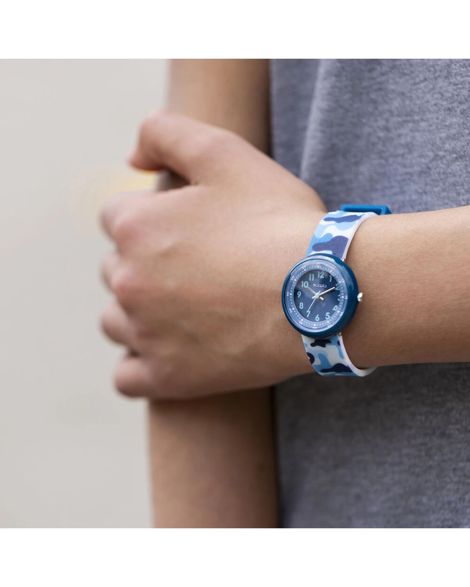 3 Tikkers Time Camouflage Dial Watch With Silicone Adjustable Straps - Blue, 3 of 3