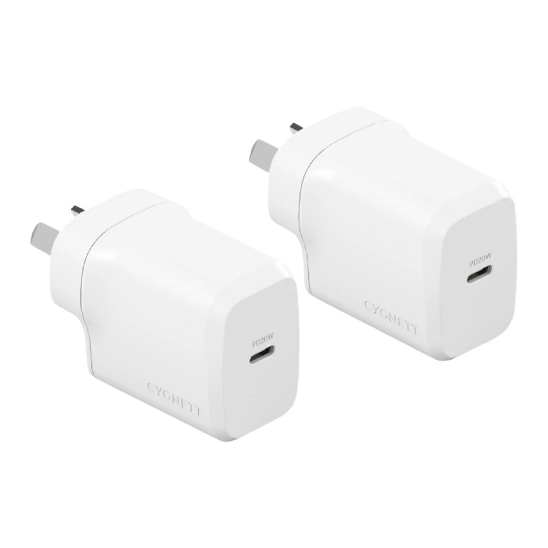 1 Cygnett PowerDuo USB-C 20w Wall Charger Twin Pack, 1 of 3