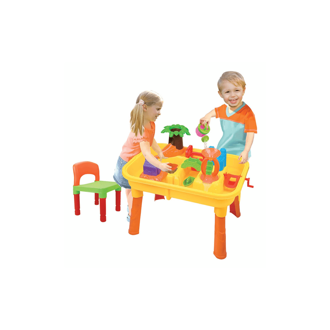 2 Lenoxx Kids Water And Sand Play Table With Chair And Accessories - Outdoor Toy - Yellow, 2 of 3
