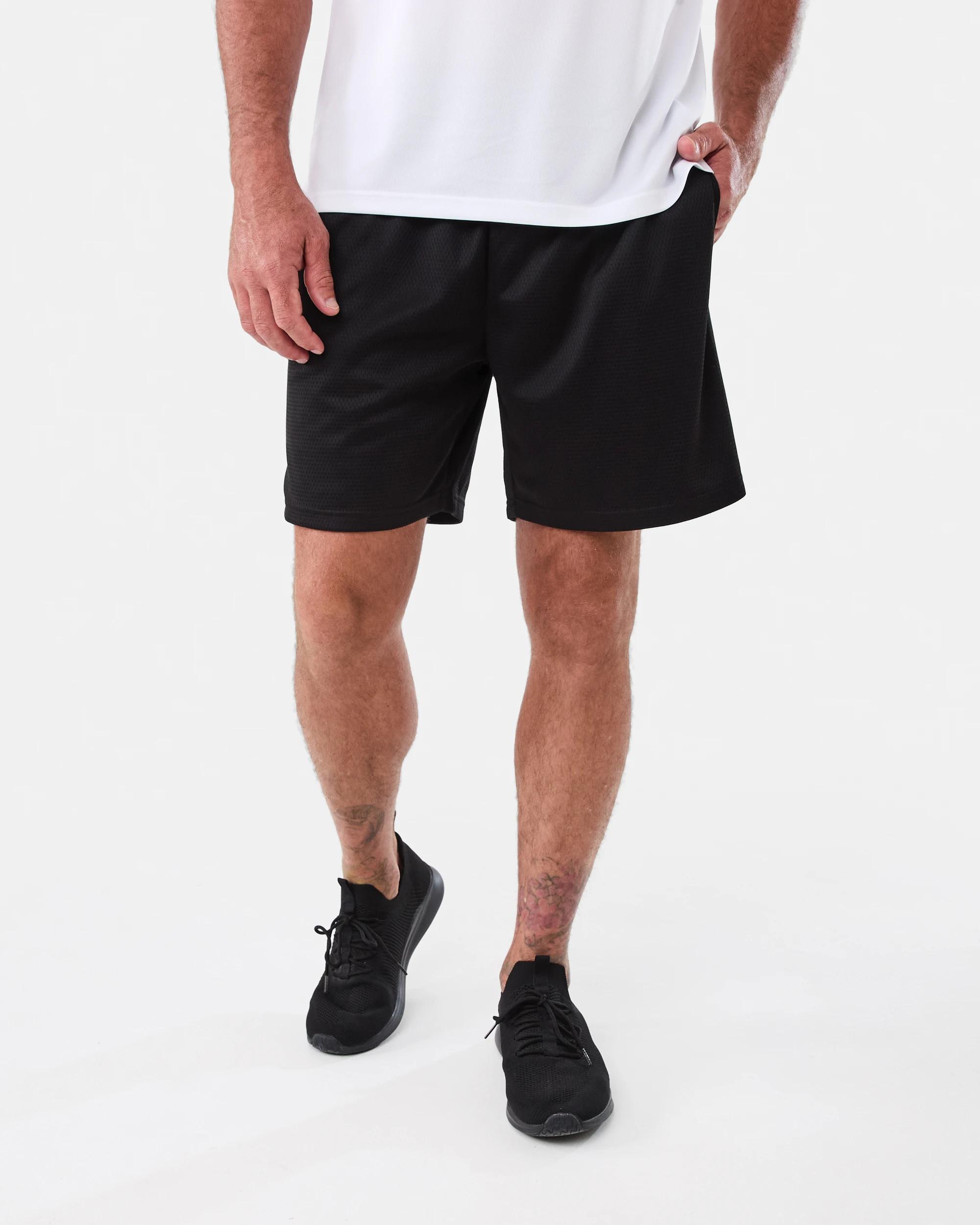 7 Active Mens 8in. Mesh Shorts Black, 7 of 7