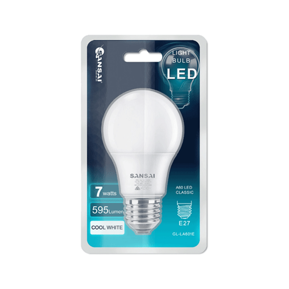 3 Sansai Home/office Led 595lm Screw In Light Bulb A60 7w E27 Cool White 6500k
 - White, 3 of 3