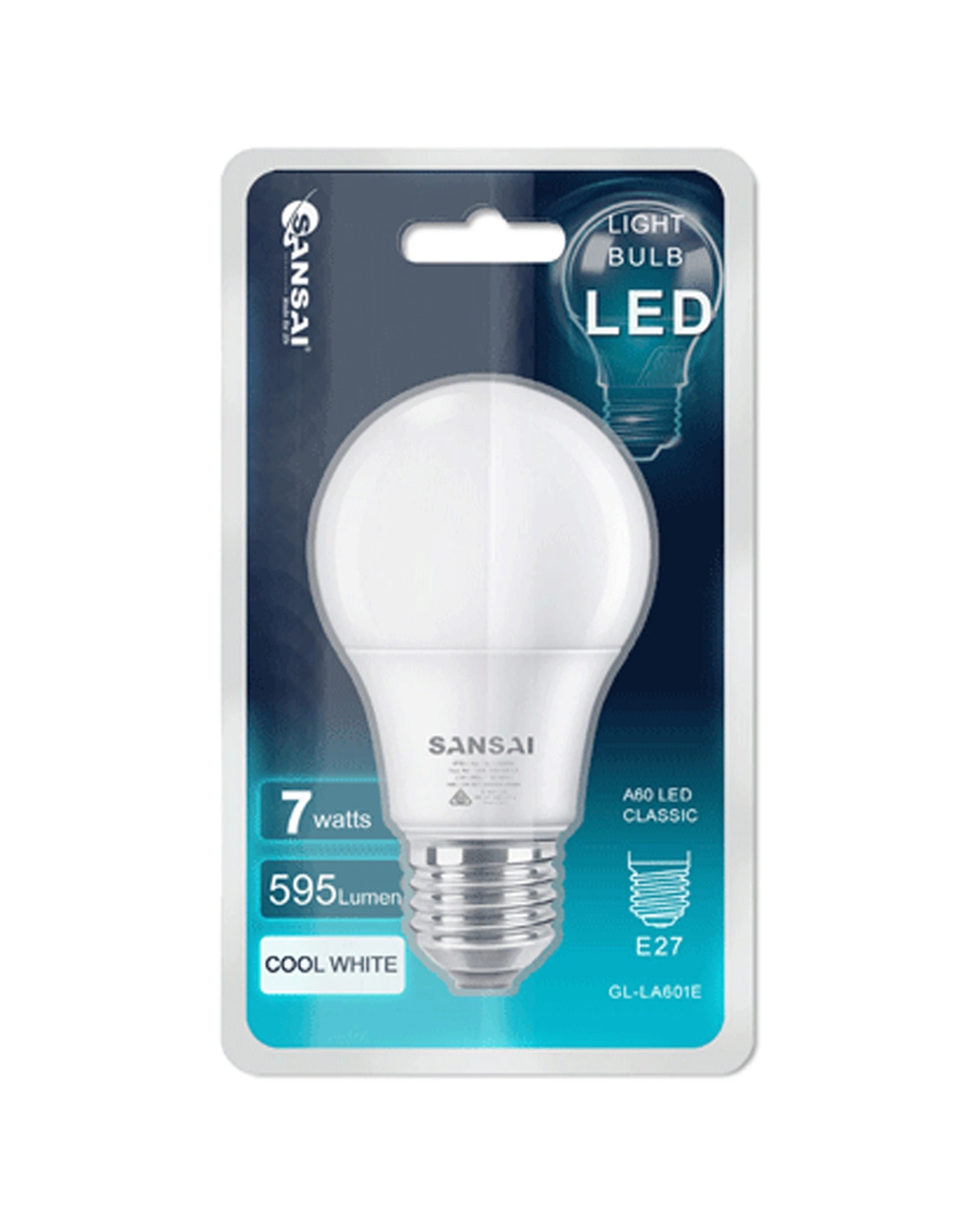 3 Sansai Home/office Led 595lm Screw In Light Bulb A60 7w E27 Cool White 6500k
 - White, 3 of 3