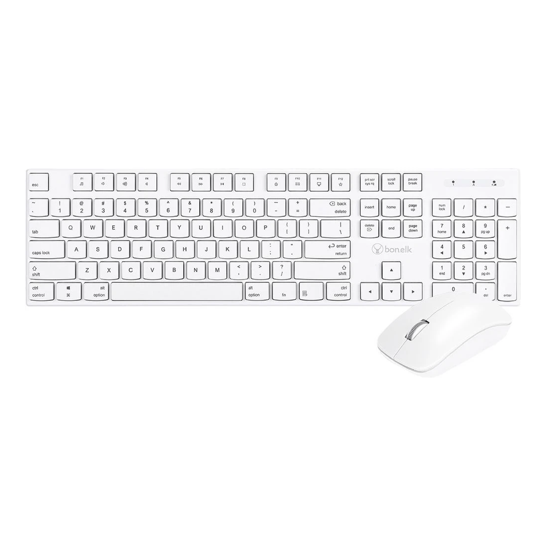 1 Bonelk KM-314 Slim Wireless Keyboard & Mouse Bundle White, 1 of 5