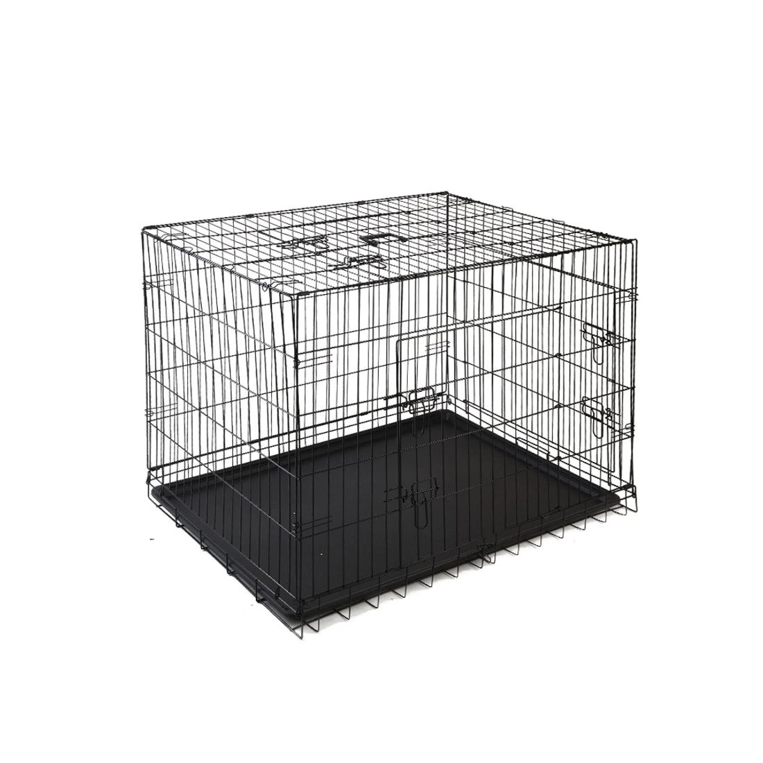1 i.Pet 42" Dog Cage Crate Large Kennel 3 Doors - Black, 1 of 8