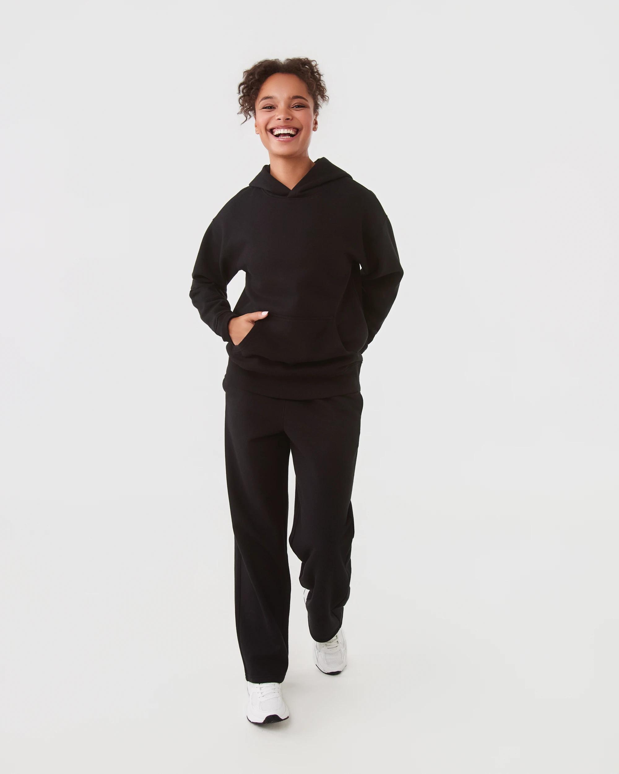 2 Active Womens Essential Straight Leg Trackpants Black, 2 of 6