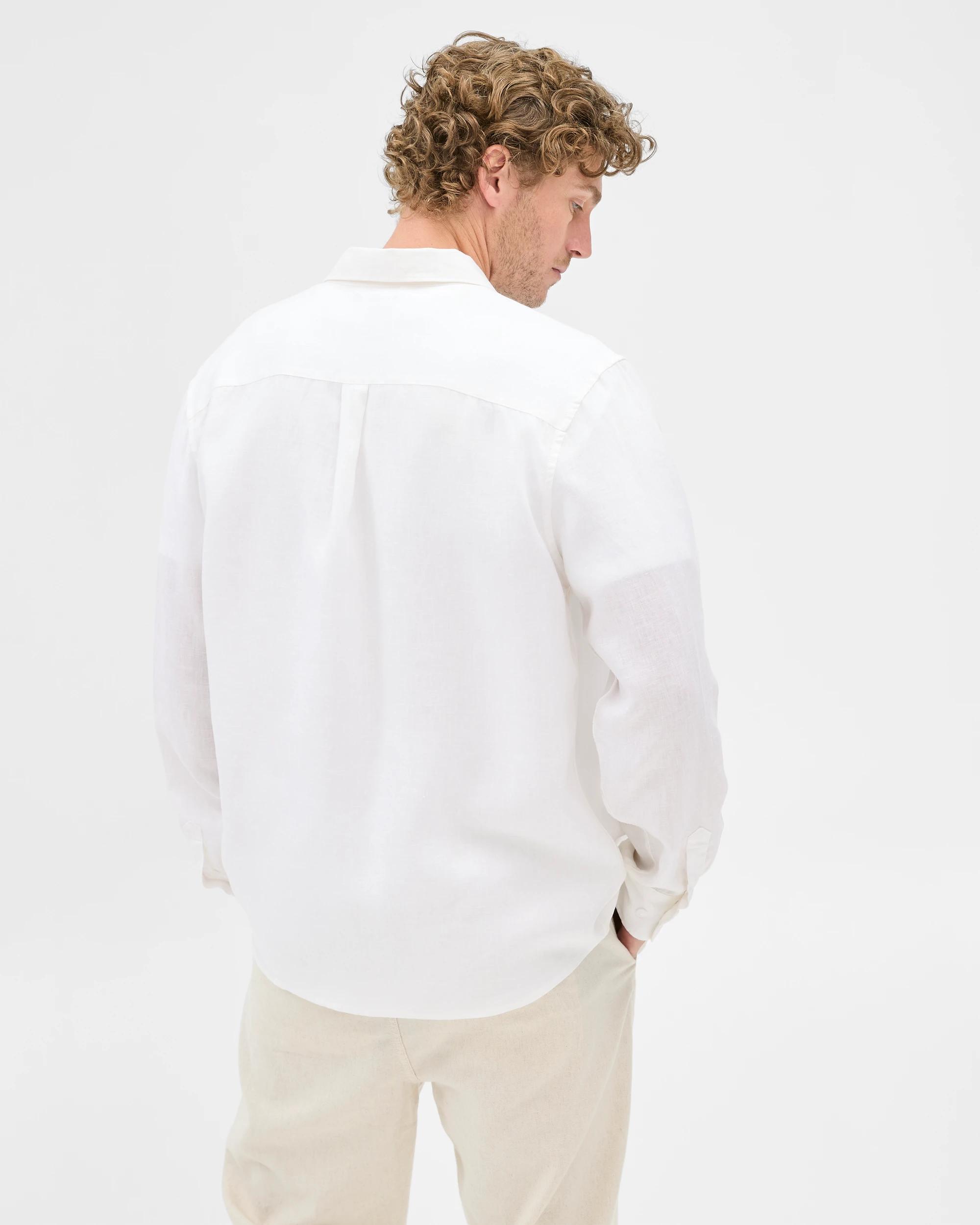 3 Target European Linen Long Sleeve Shirt WHITE, 3 of 6