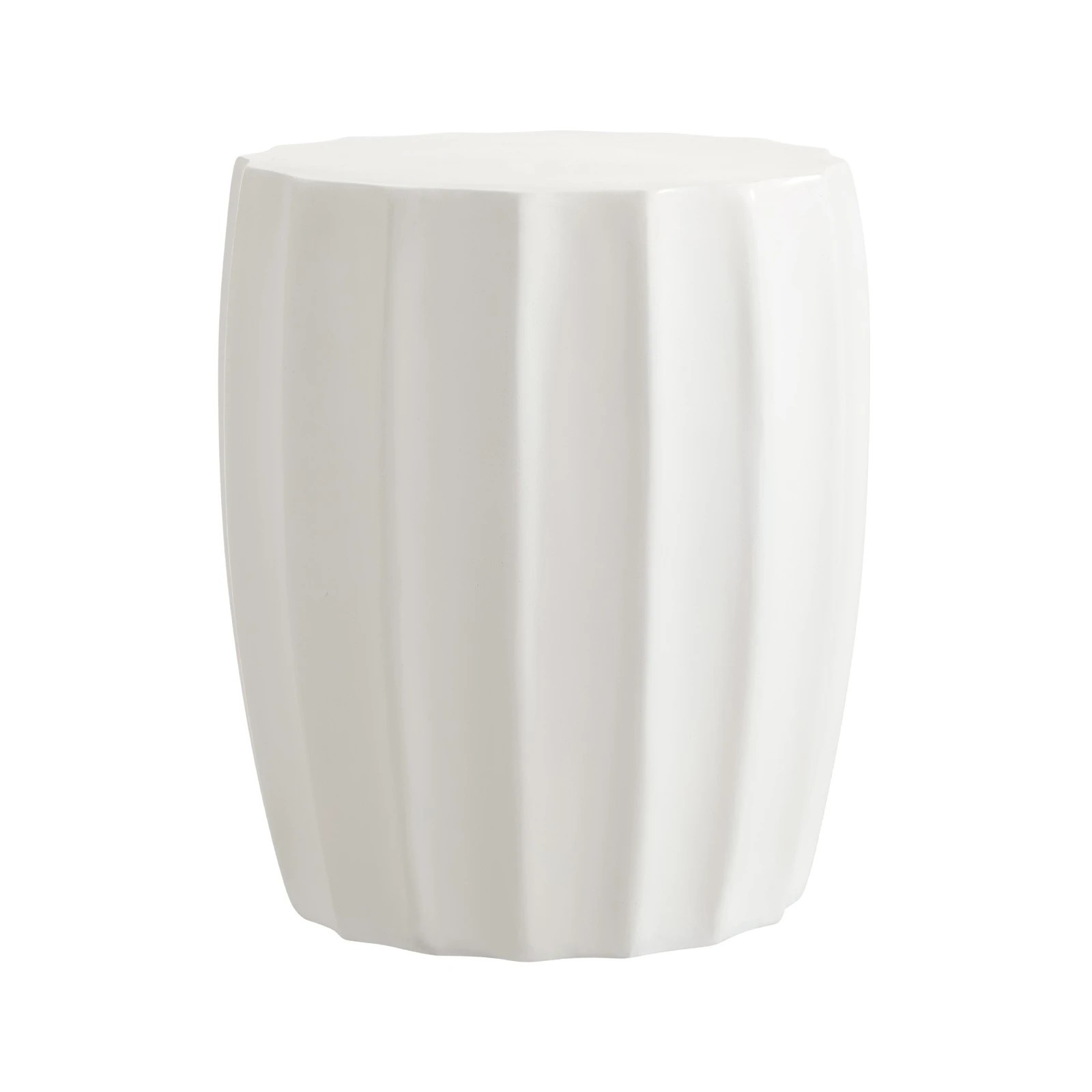 1 Oikiture Side Table End Stool Coffee Bedside Stand Stone Outdoor Indoor
 - White, 1 of 8