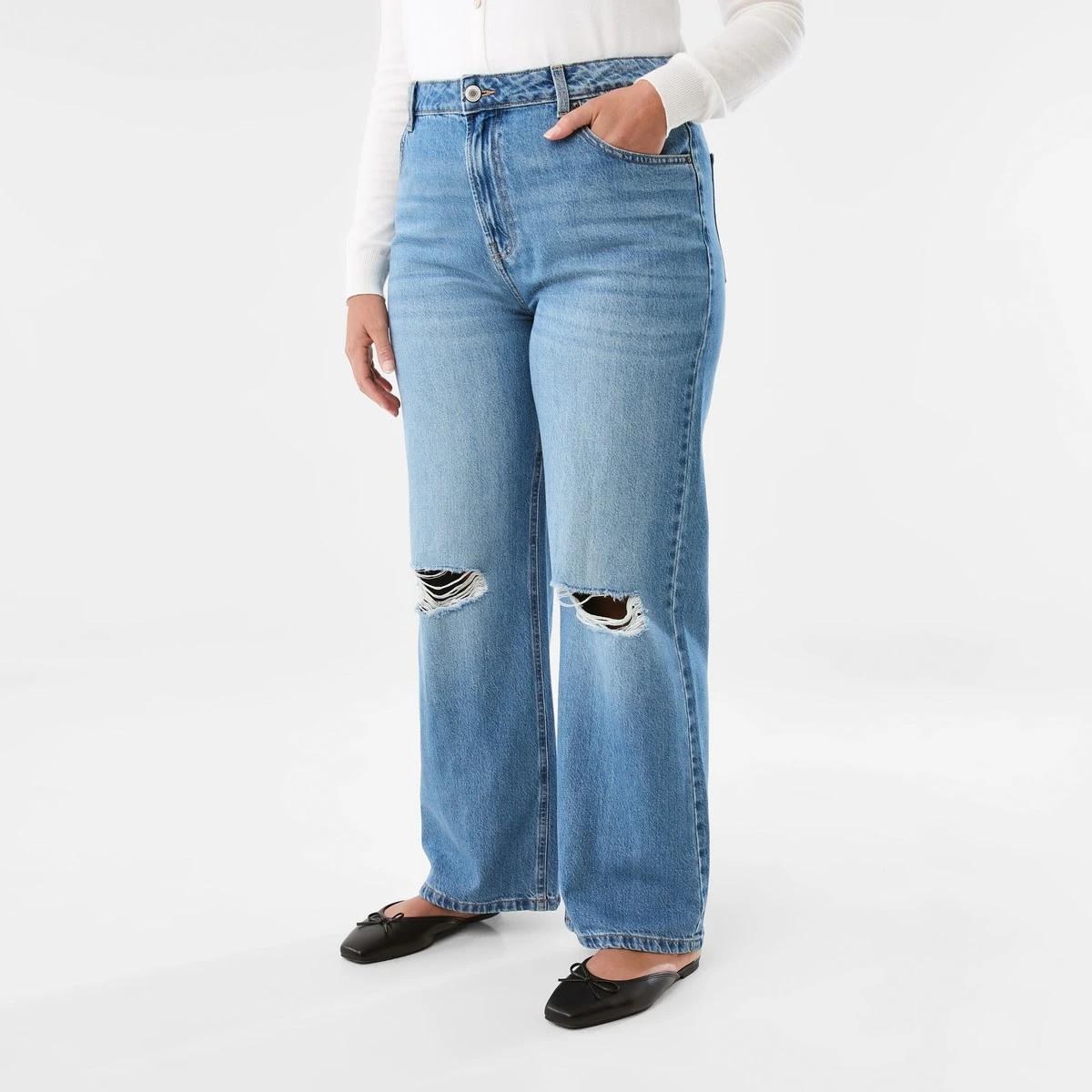 3 Distressed Straight Jeans Mid Wash, 3 of 9