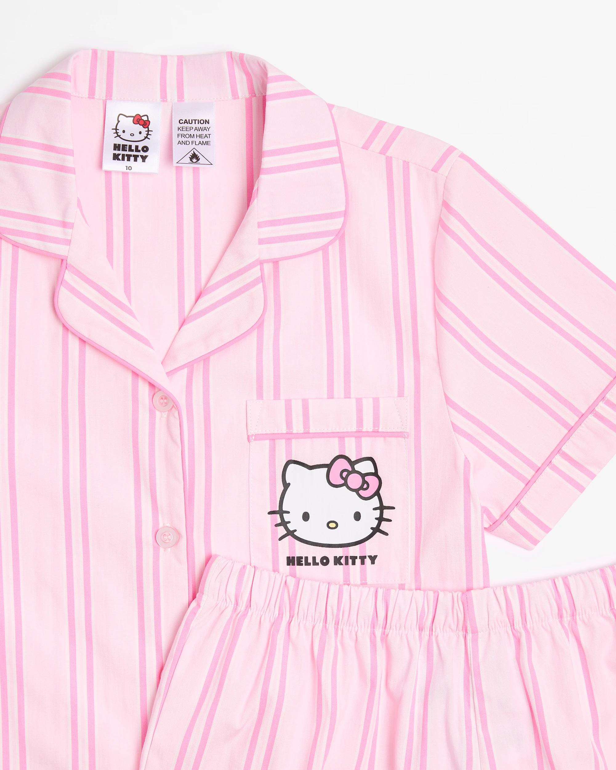 5 Hello Kitty Older Girls Woven Short Pyjama Set PINK STRIPE, 5 of 6