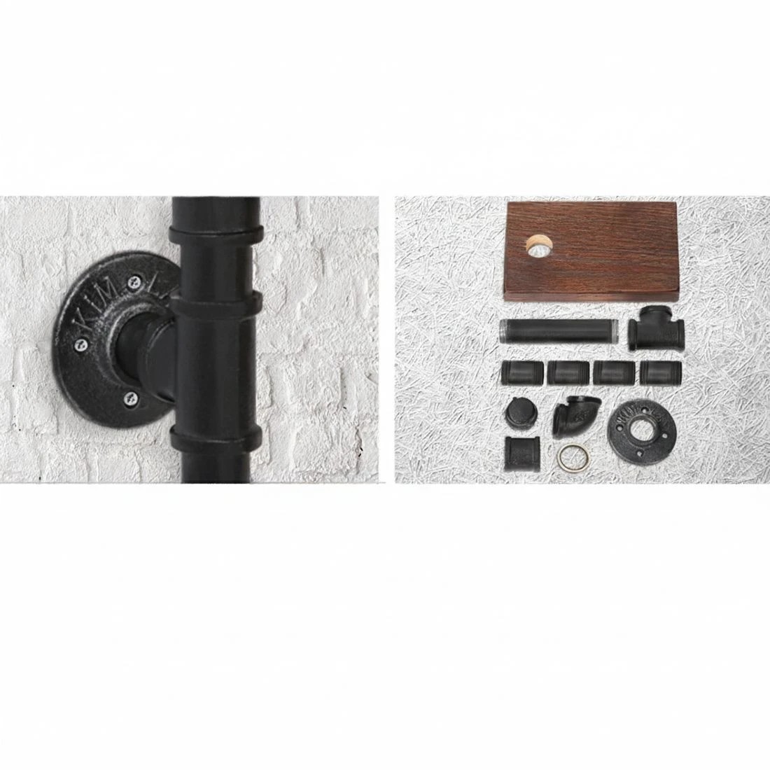 5 Artiss Floating DIY Pipe Shelf Toilet Paper Holder - Natural, 5 of 6