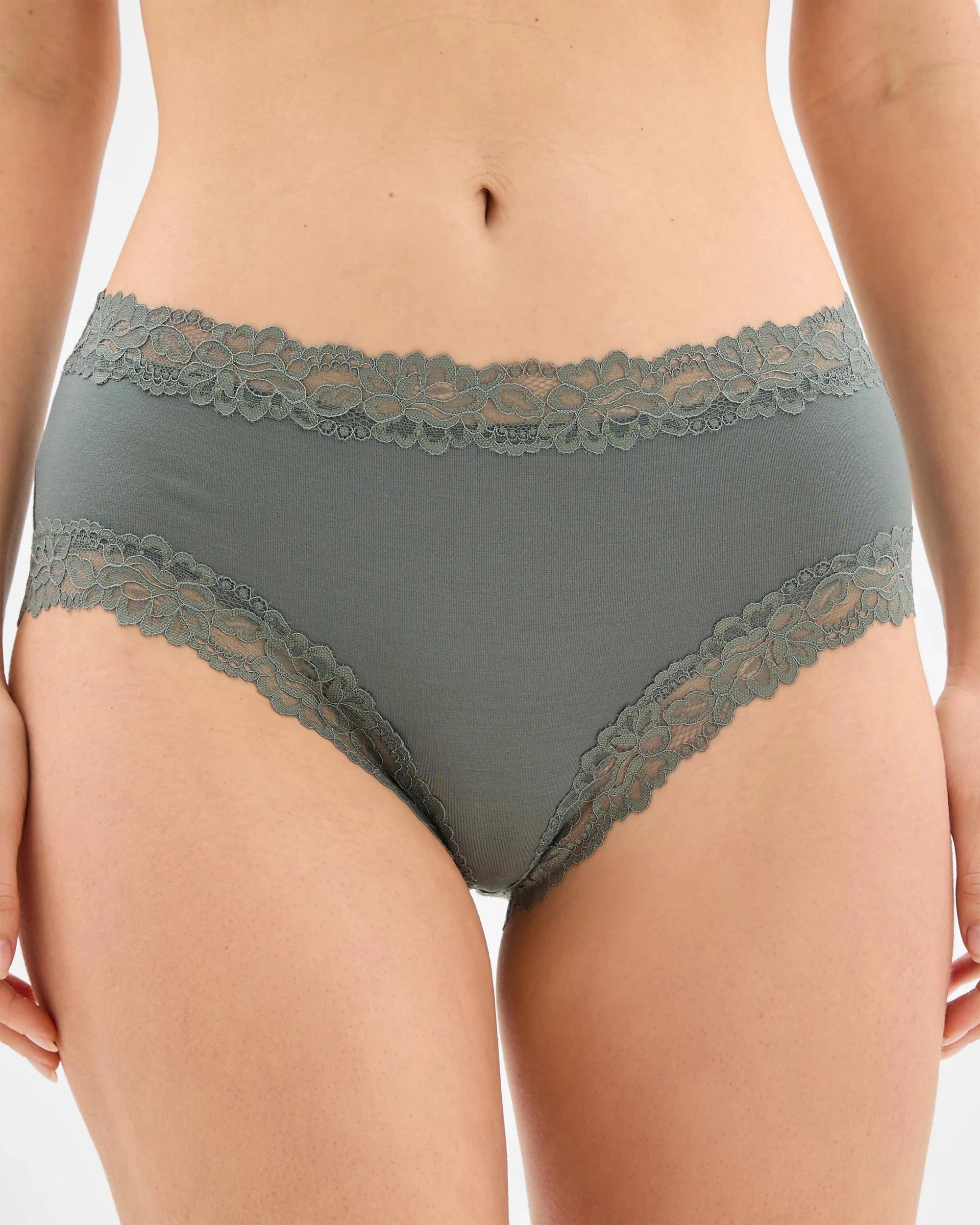 2 Target Womens Modal And Lace Midi Briefs 2 Pack BLASAM/CHINOIS GREEN, 2 of 4