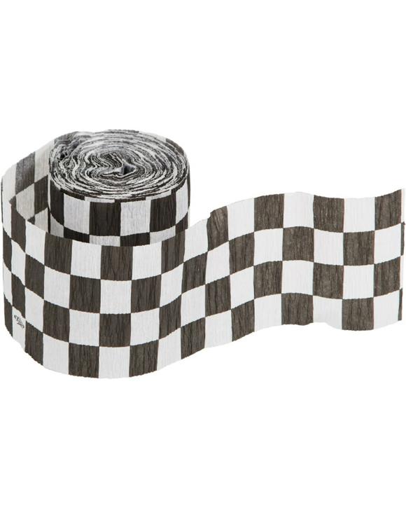 Beistle Black and White Chequered Crepe Streamer     
.