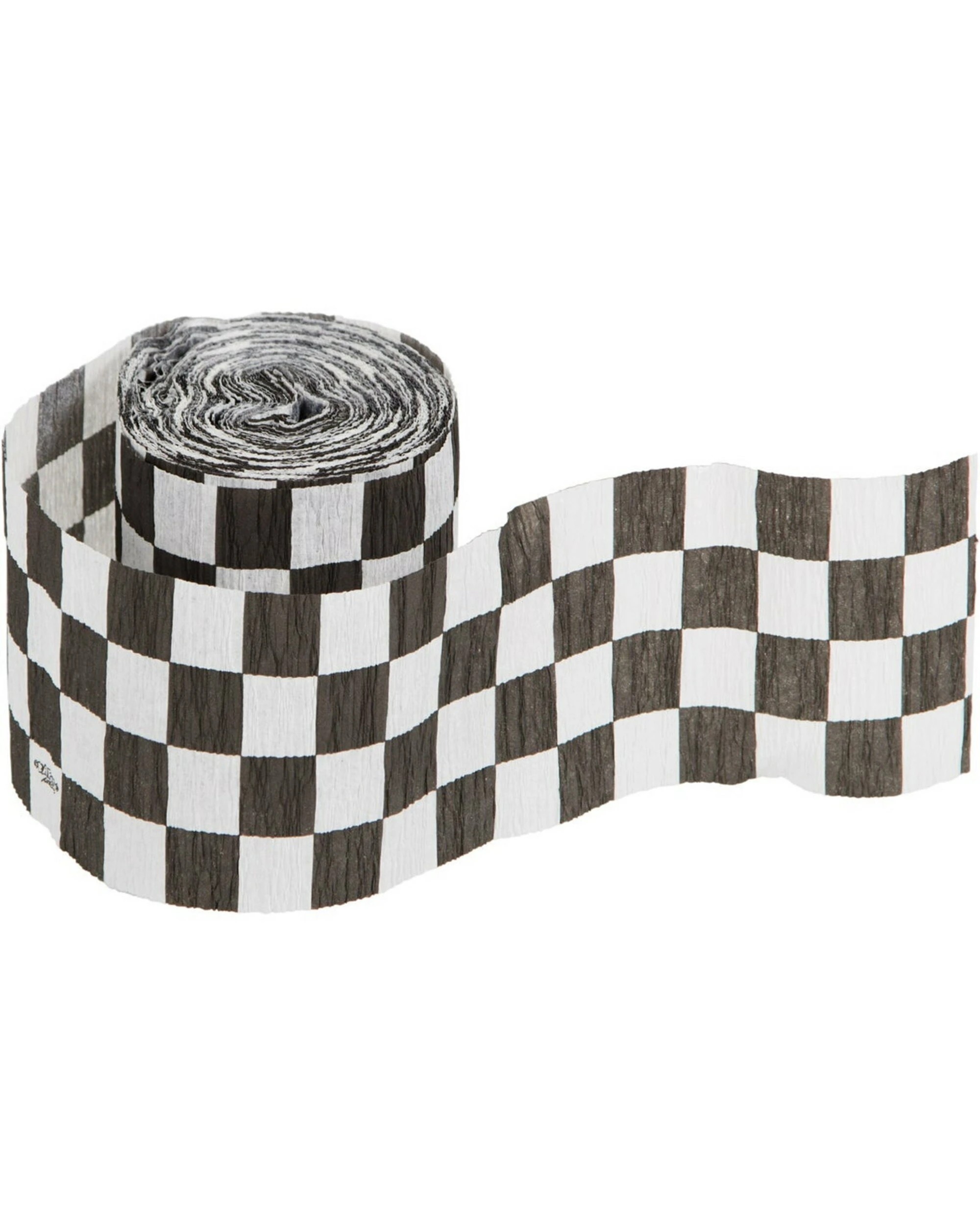 1 Beistle Black and White Chequered Crepe Streamer, 1 of 1
