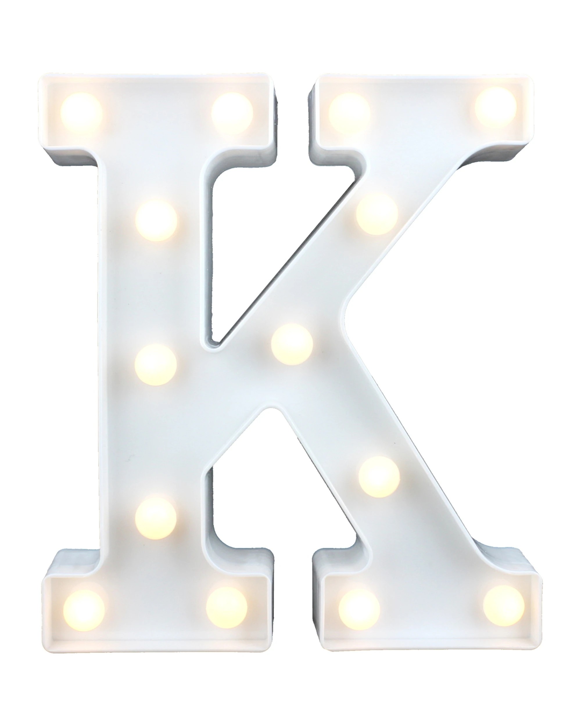 1 Partyrama LED Light Up Letter K White, 1 of 3
