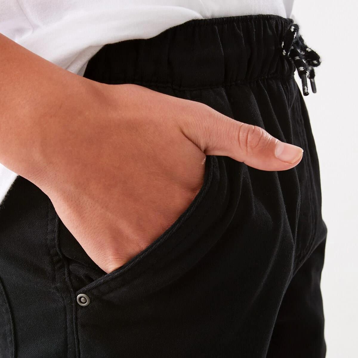 4 Pull On Bow Leg Cuff Pants Black, 4 of 9