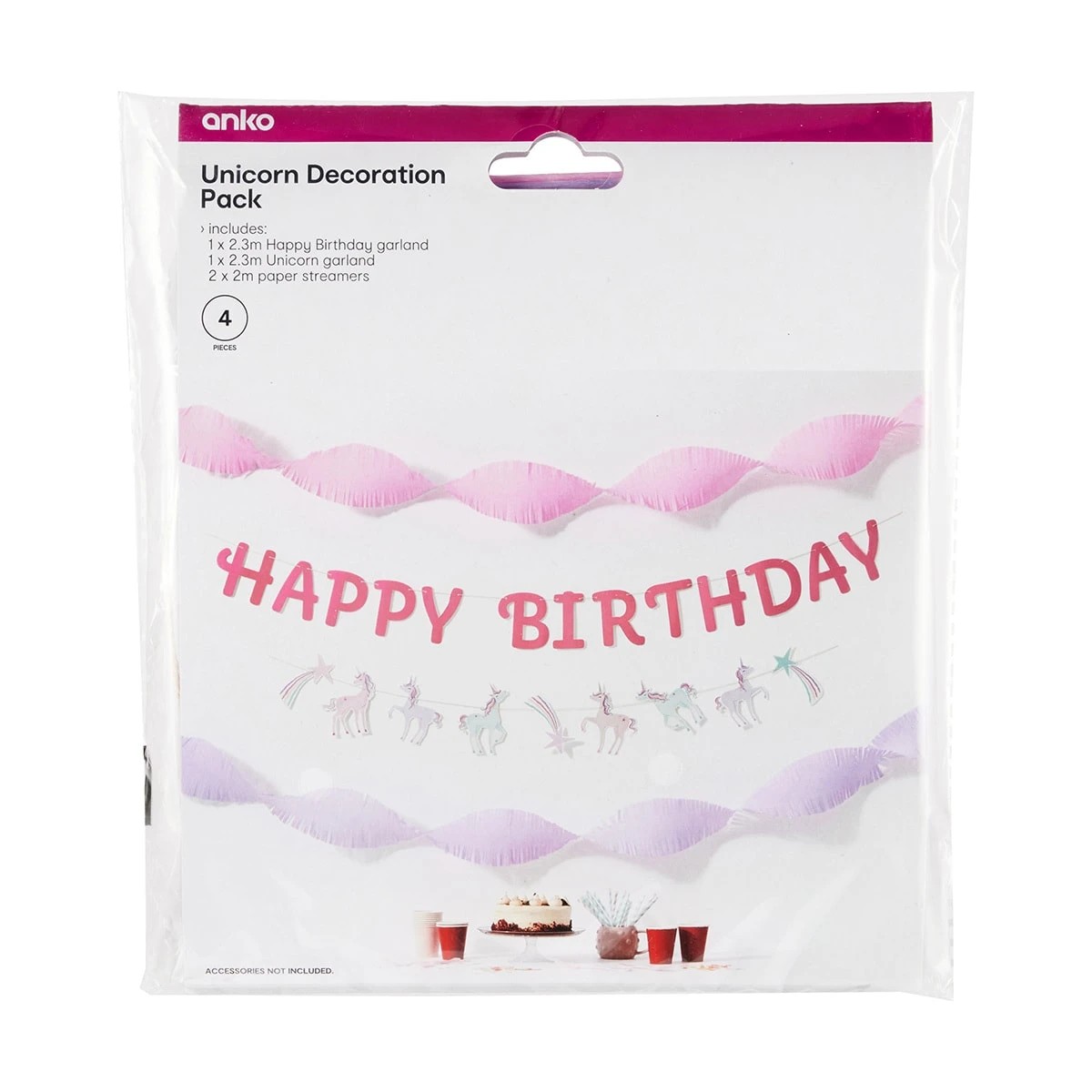 7 4 Piece Unicorn Decoration Pack, 7 of 7