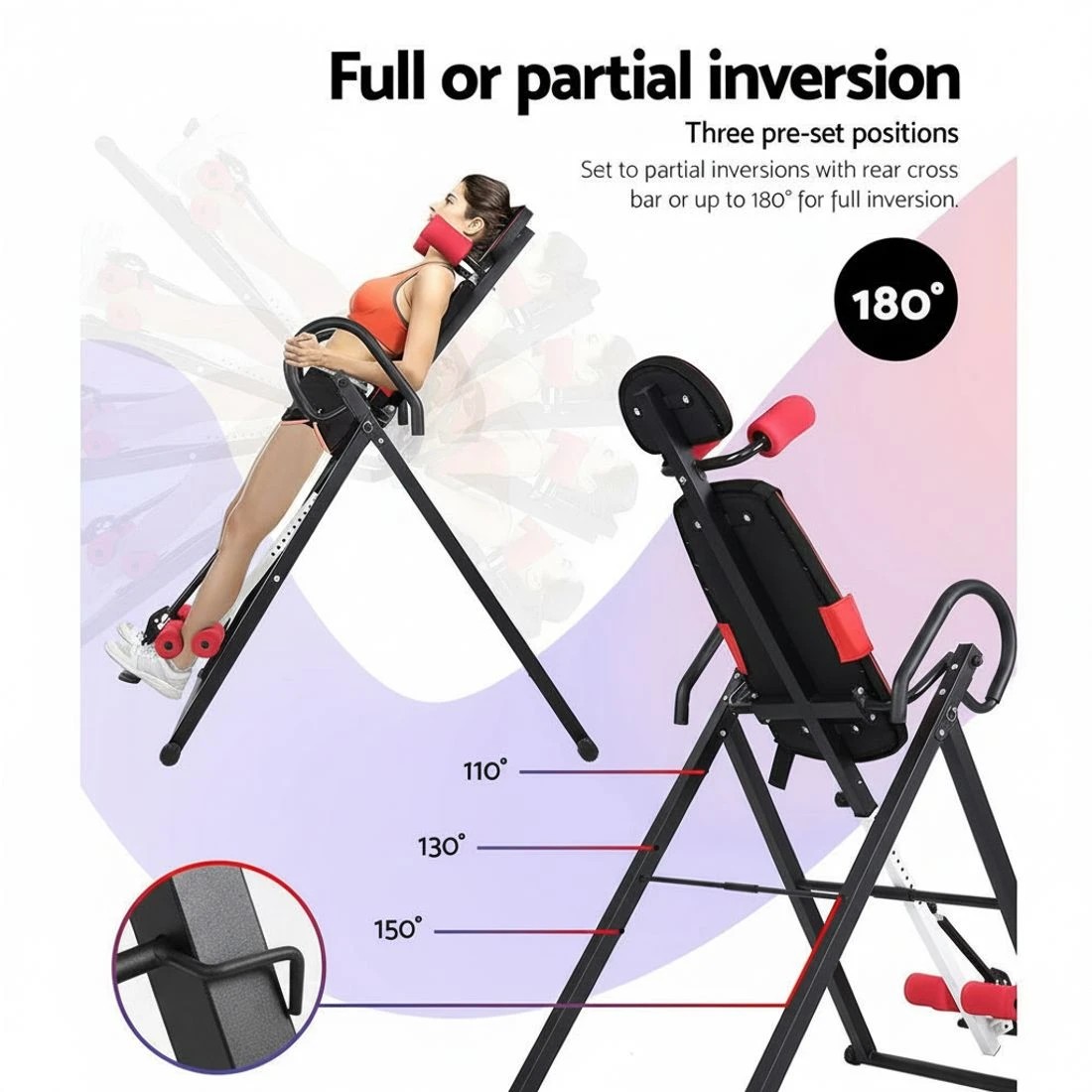 5 Everfit Inversion Table Gravity Exercise Inverter Back Stretcher Home Gym - Multi, 5 of 7