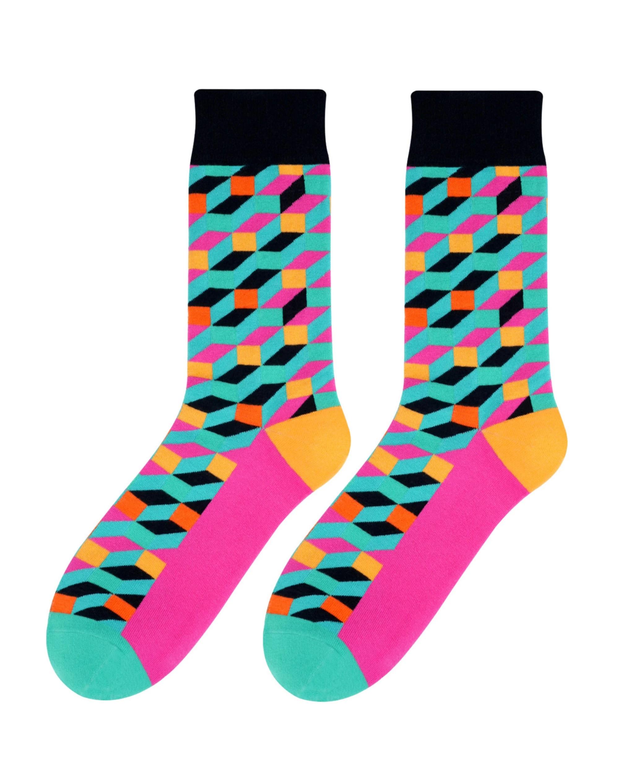 1 Advwin Medium Cheerful Diamond Colorful Fun Socks CHEERFUL DIAMOND, 1 of 5