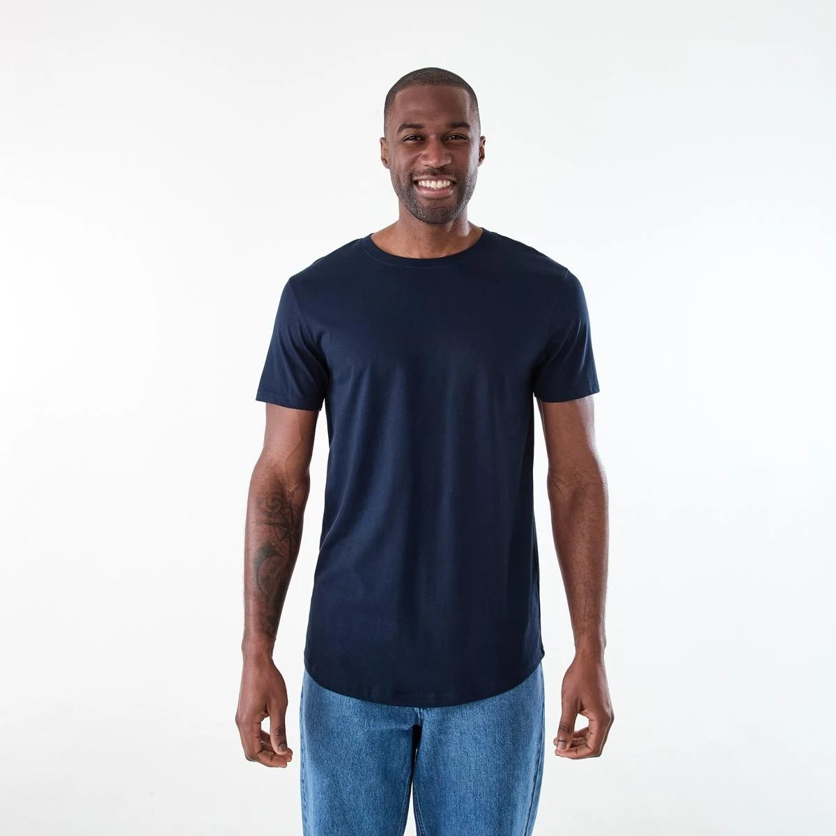 1 Australian Grown Cotton Longline T-shirt SKY CAPTAIN, 1 of 6