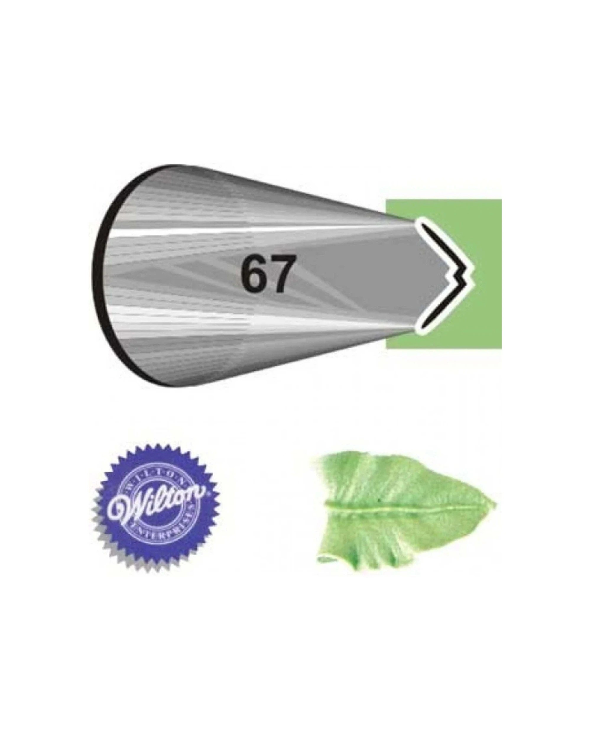3 Wilton Stainless Steel Number 67 Leaf Piping Tip Realistic Leaf Creation Cake Decorating Tool - Silver, 3 of 3