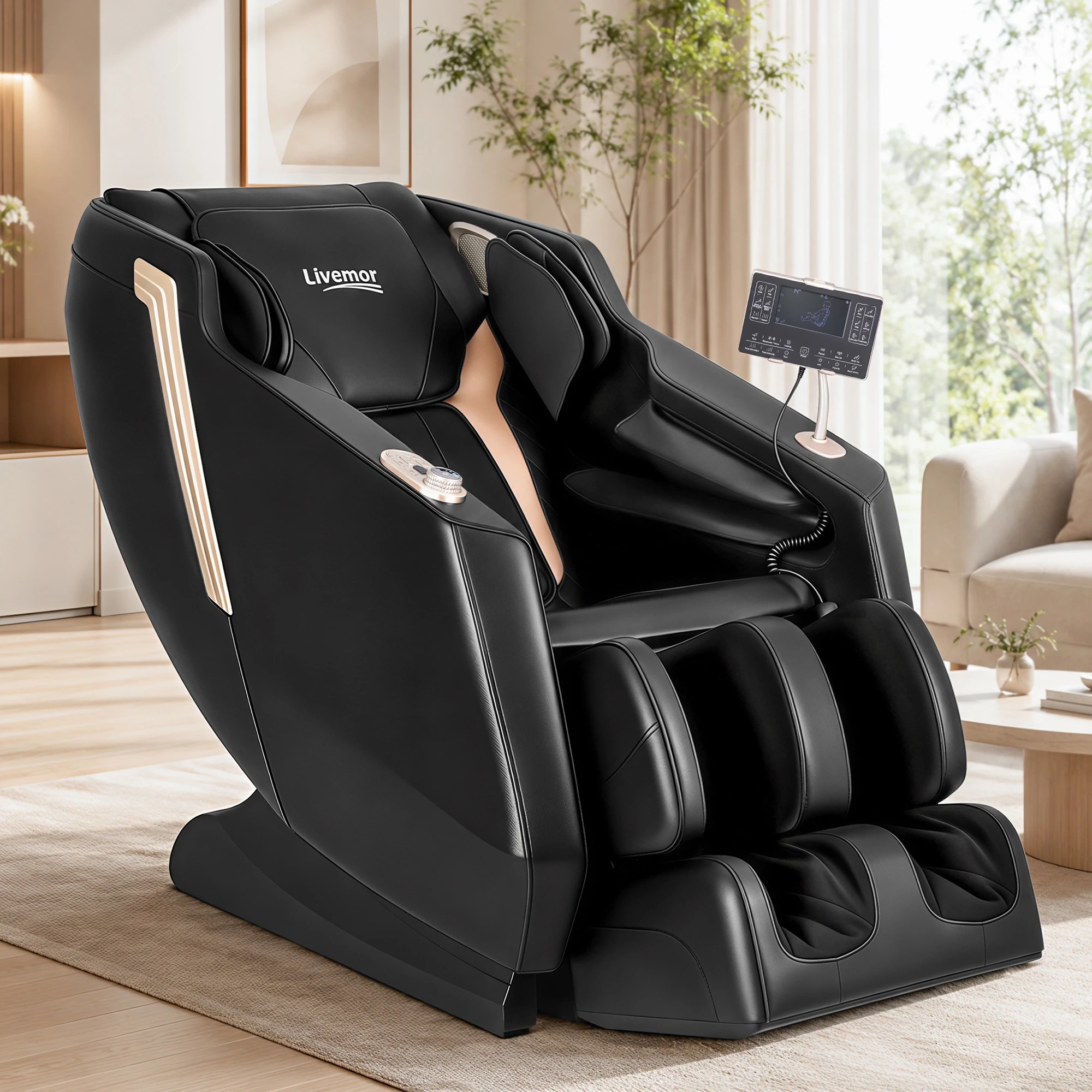 2 Livemor Flex Massage Chair Full Body 2026 Zero Gravity Recliner with Heat 24 Airbags Voice Control - Black, 2 of 10