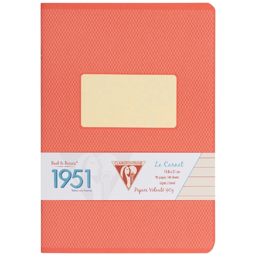 1 Clairefontaine 1951 A5 Stapled Notebook Ruled 96 Page Red, 1 of 1