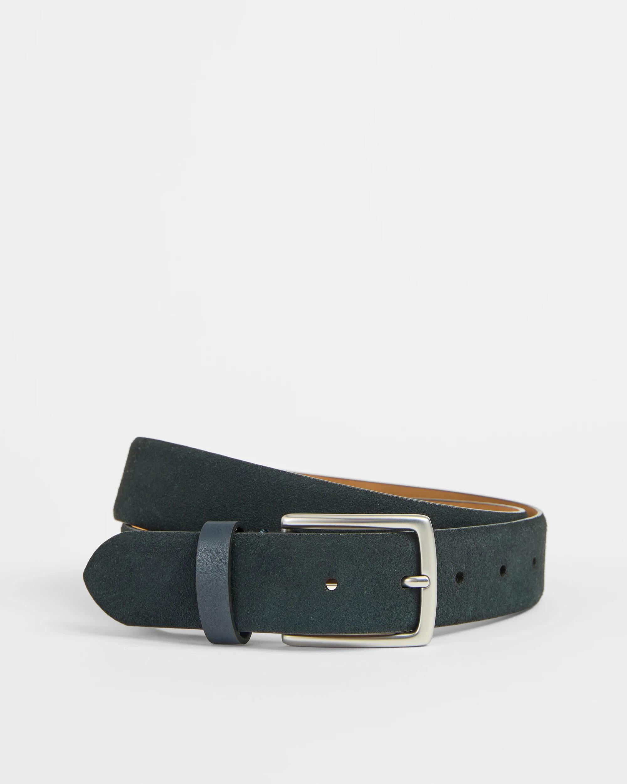 4 Target Man Premium Suede Leather Belt NAVY BLUE, 4 of 6