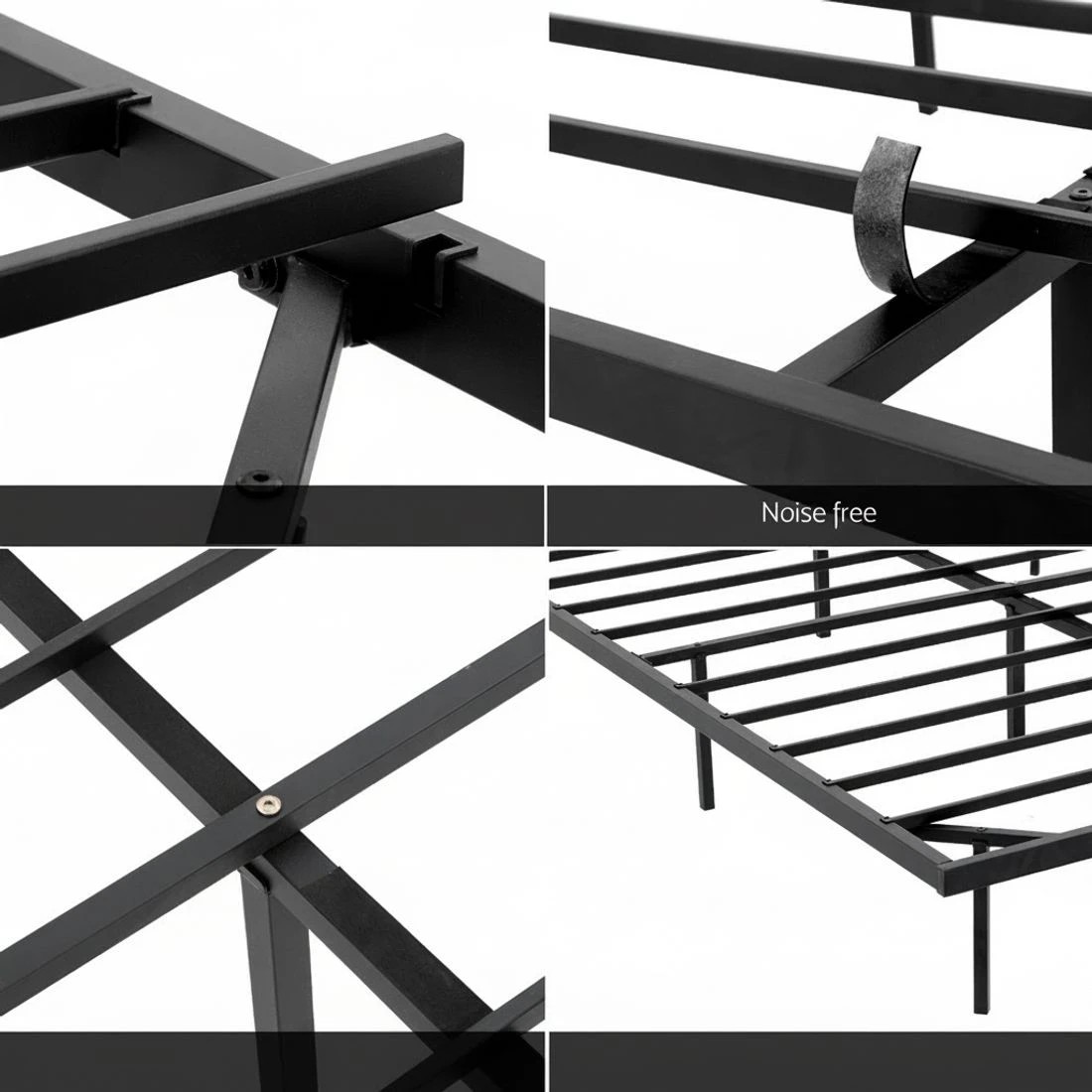 7 Artiss Queen Bed Frame,Floating Metal Bed Frame with Smart LED Lights - Sturdy Metal Platform Bed Base - Black, 7 of 7