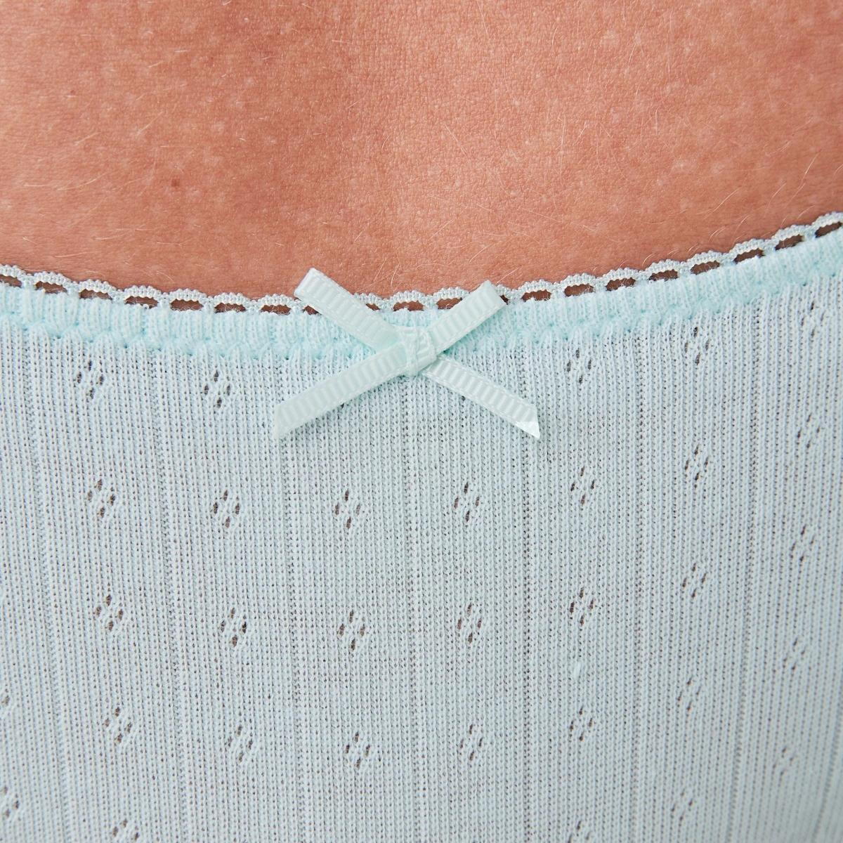 9 3 Pack Pointelle Cheeky Bikini Briefs Floral Dot, Halogen Blue, Bay Breeze, 9 of 9