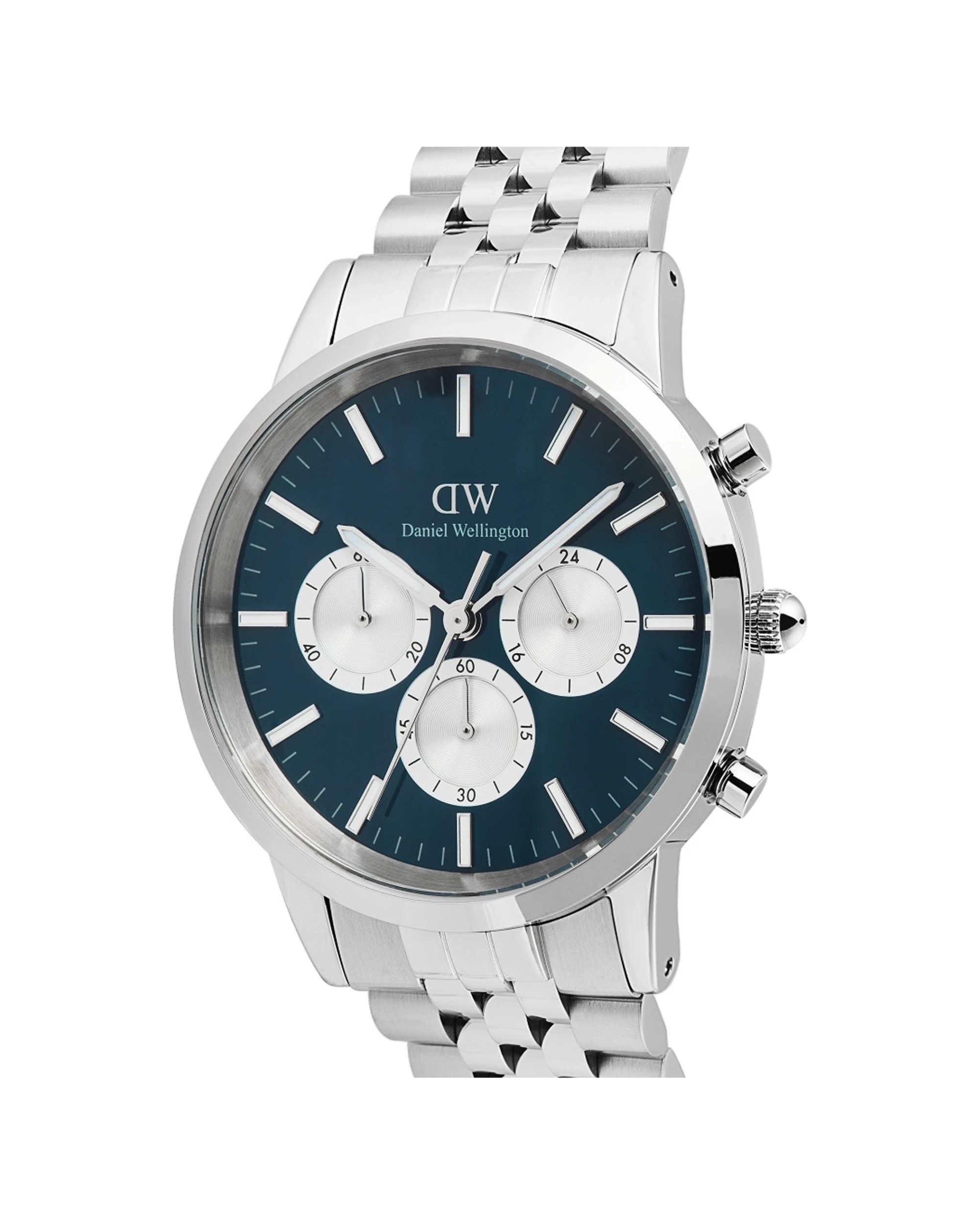 4 Daniel Wellington Iconic Chronograph Arch 5-Link Arctic Panda Silver Watch 42mm, 4 of 6