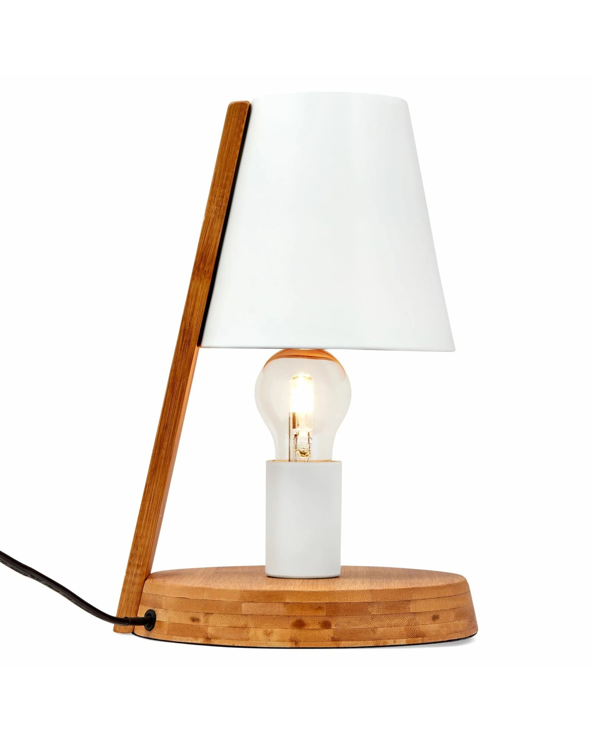 4 BR Home Modern Desk Lamp with Metal Shade and Wooden Base, 4 of 7
