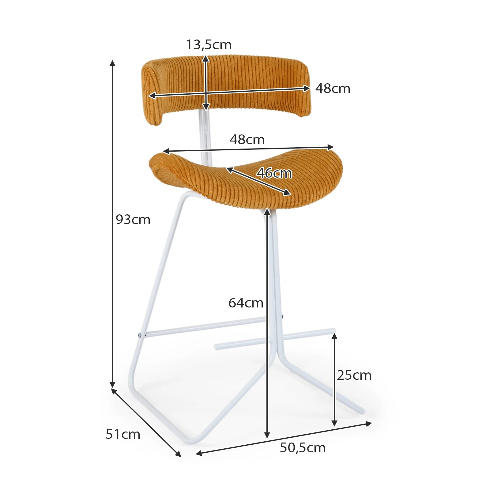 4 Costway 2x Counter Bar Stools Modern Kitchen Island Chair Barstool w/Padded Back & Seat - Orange, 4 of 4