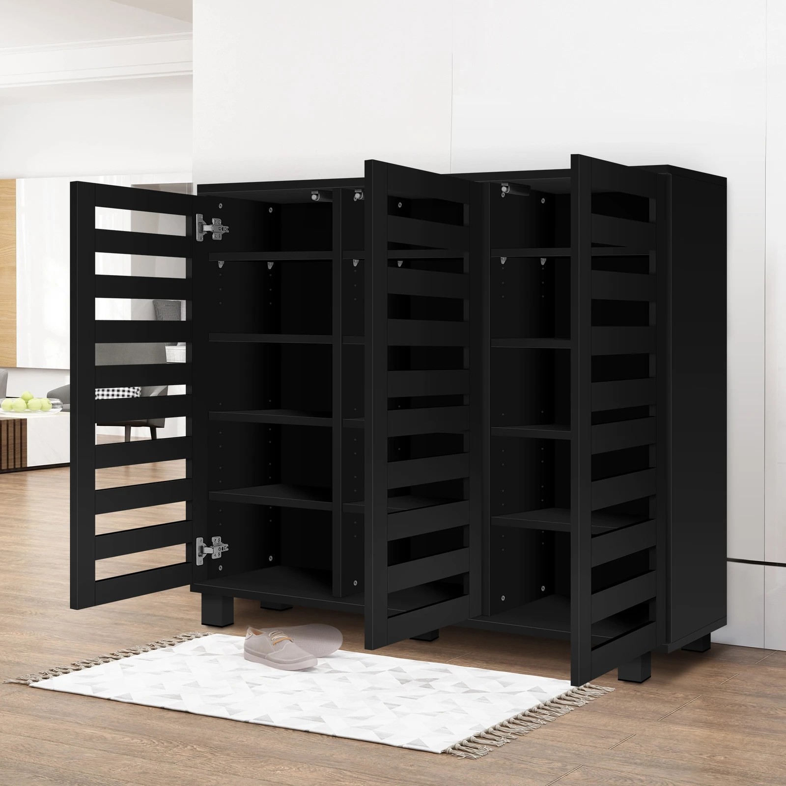 5 Alfordson Shoe Cabinet 30 pairs Storage Rack - Black, 5 of 10