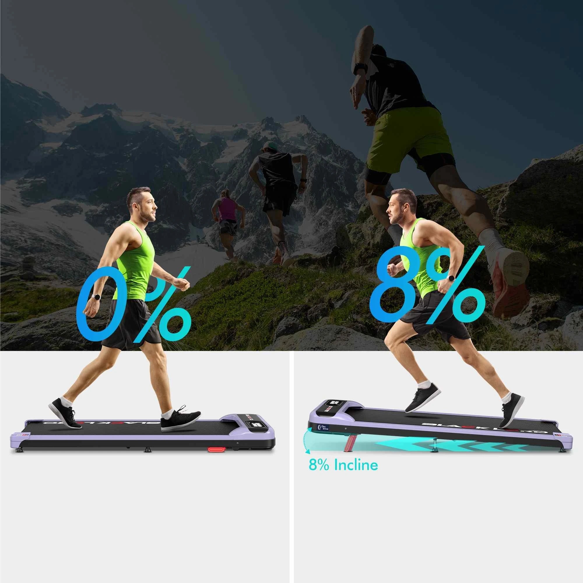8 Black Lord Treadmill Electric Walking Pad Incline Home Gym Remote - Purple, 8 of 10