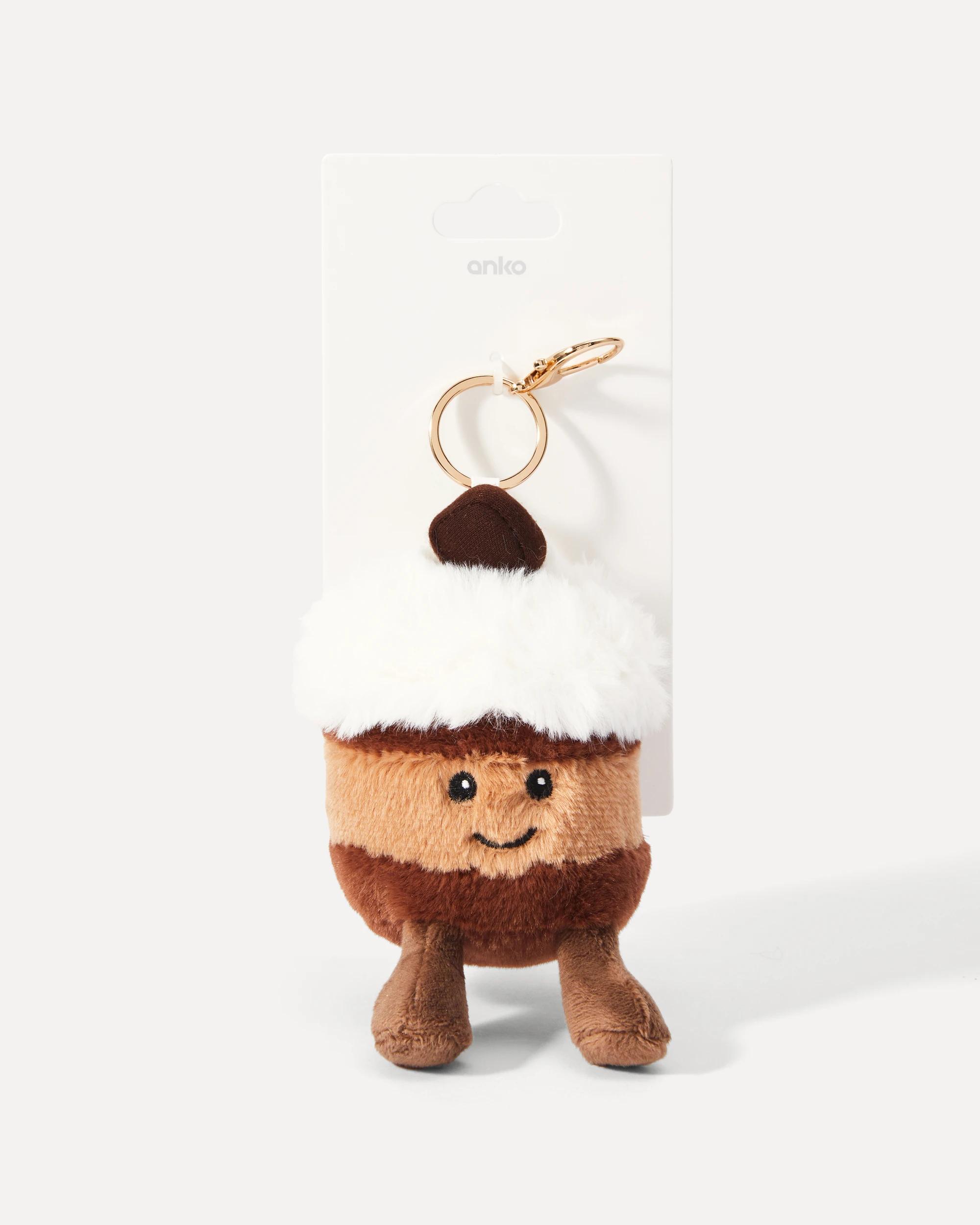5 Latte Charm Keyring Acc Brown, 5 of 5