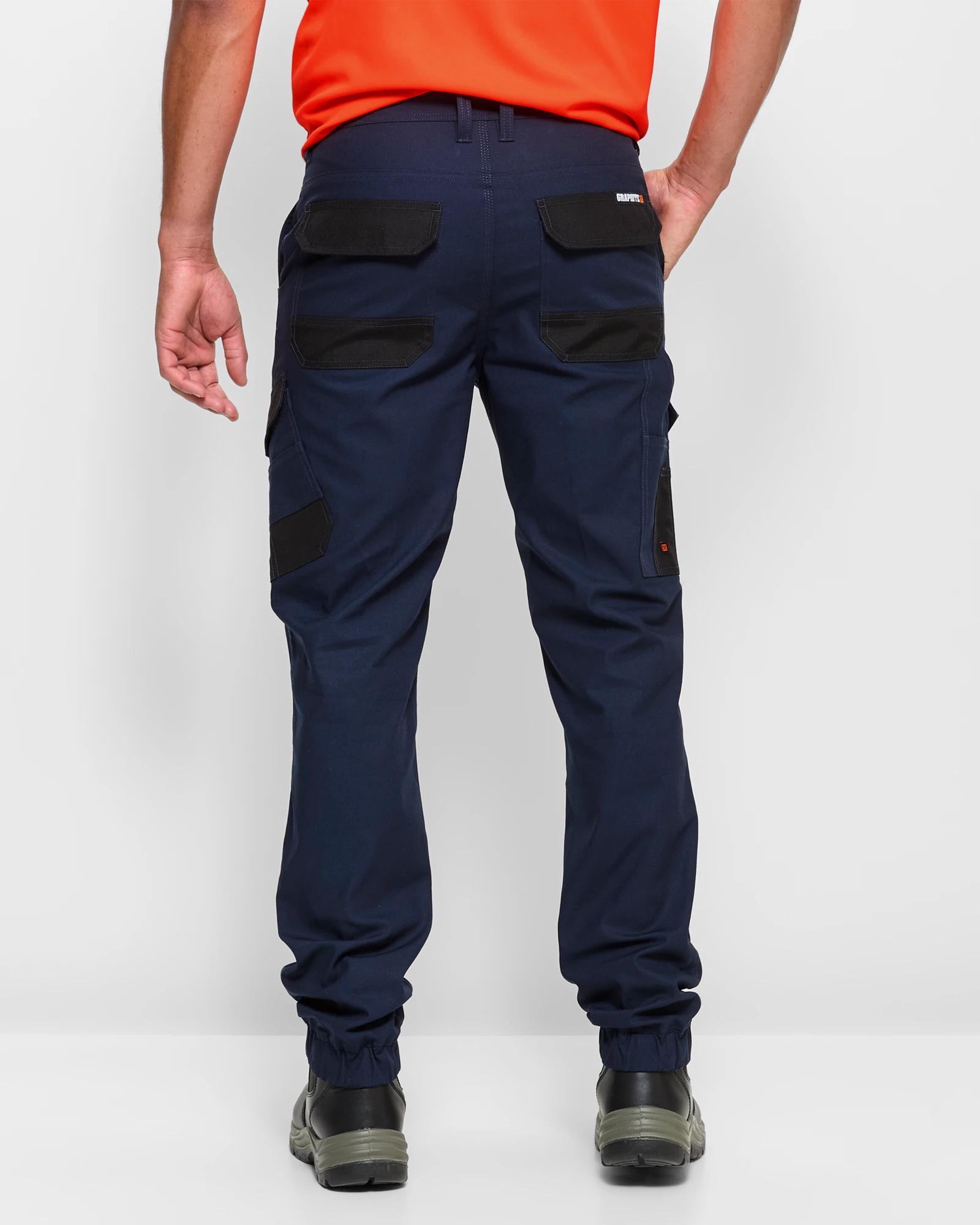 4 Australian Cotton Performance Cargo Jogger Pants - Graphite NAVY BLUE, 4 of 5