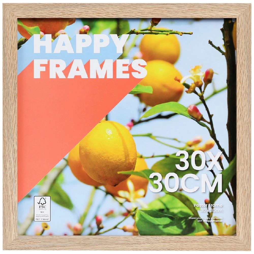 1 Happy Frames 30 x 30CM Poster Frame Oak, 1 of 3
