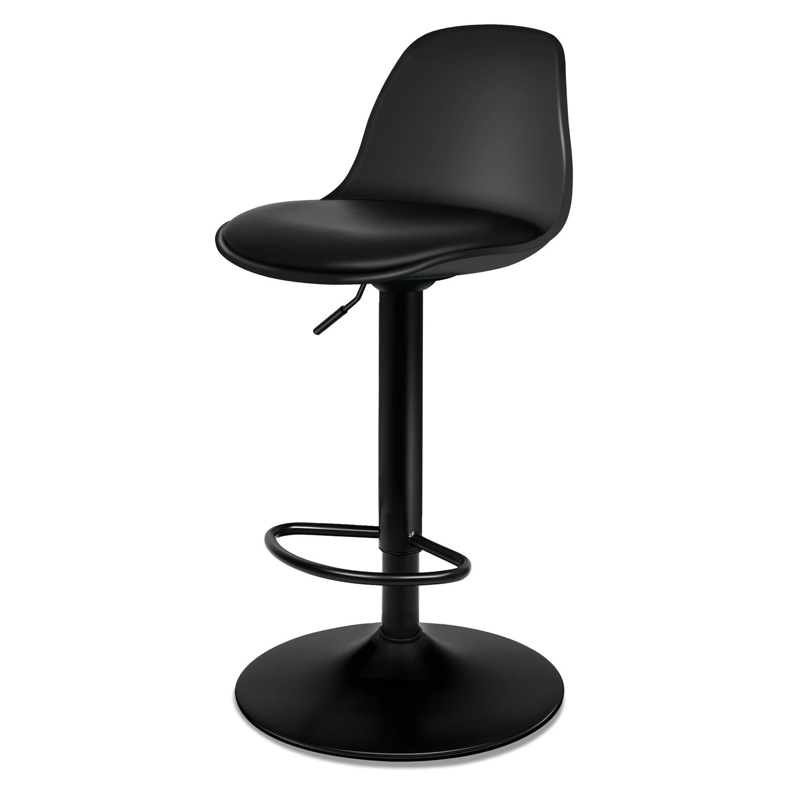4 Alfordson 4x Bar Stools Kitchen Swivel Chair Leather Gas Lift Philip - Black, 4 of 8
