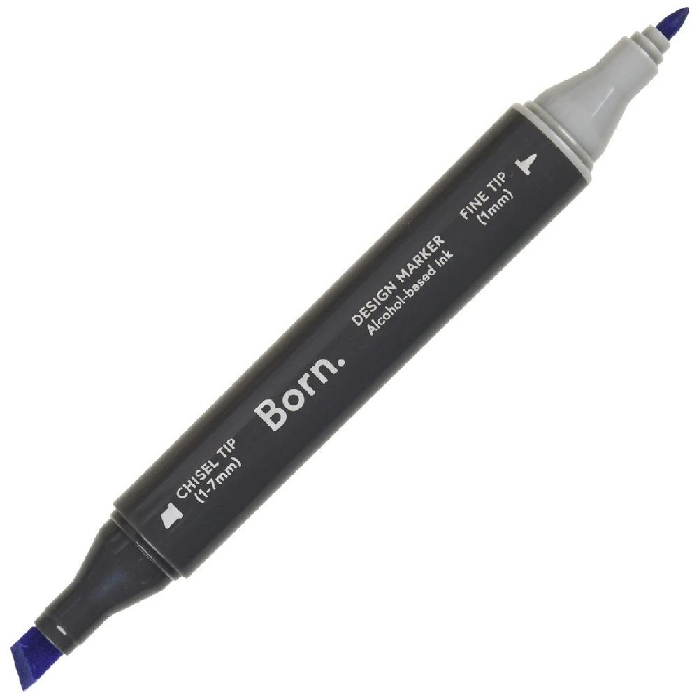 1 Born Professional Dual-Tip Artist Marker Bluebell V381, 1 of 4