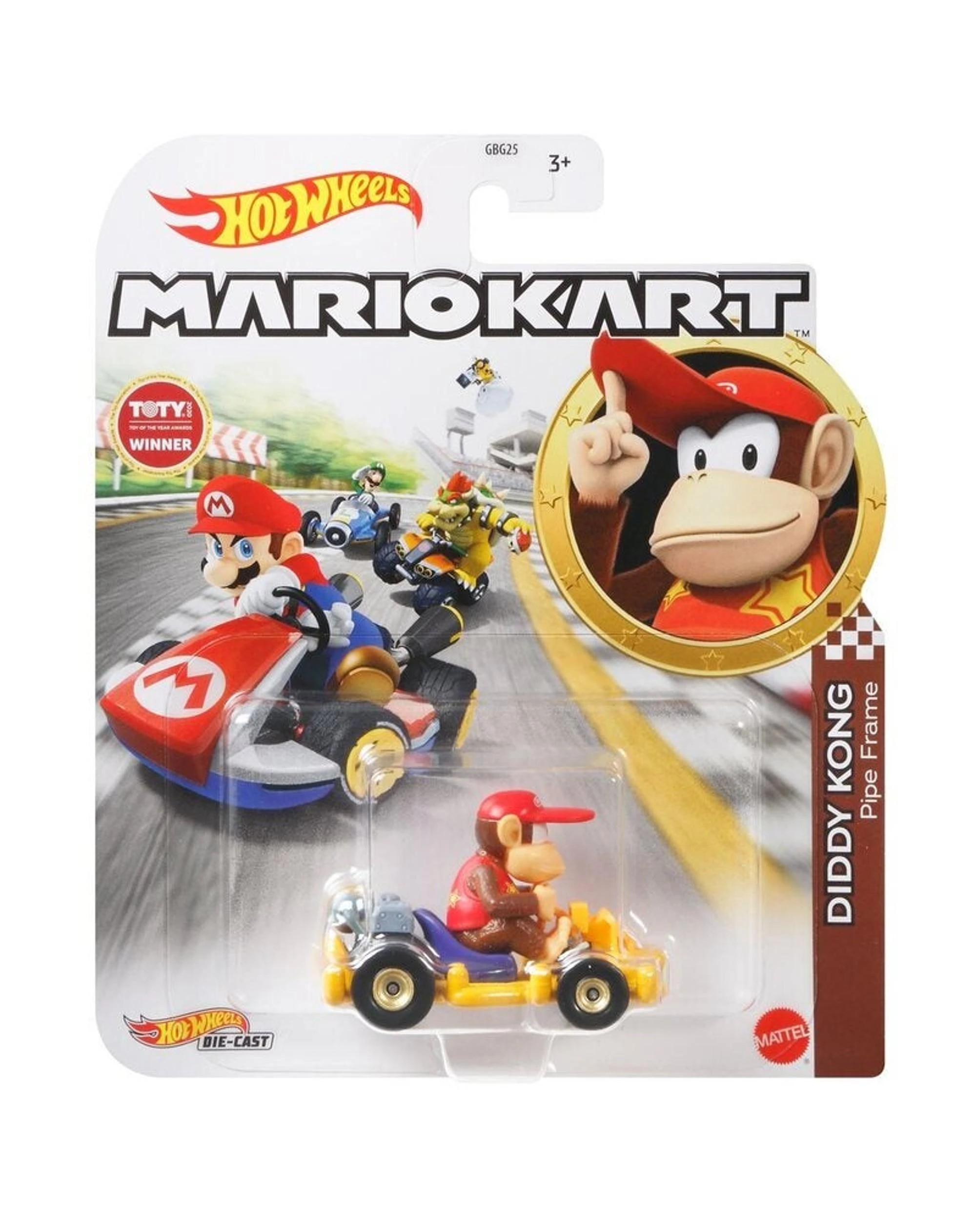 1 Hot Wheels Mario Kart Diddy Kong Pipe Frame Diecast Vehicle, 1 of 1