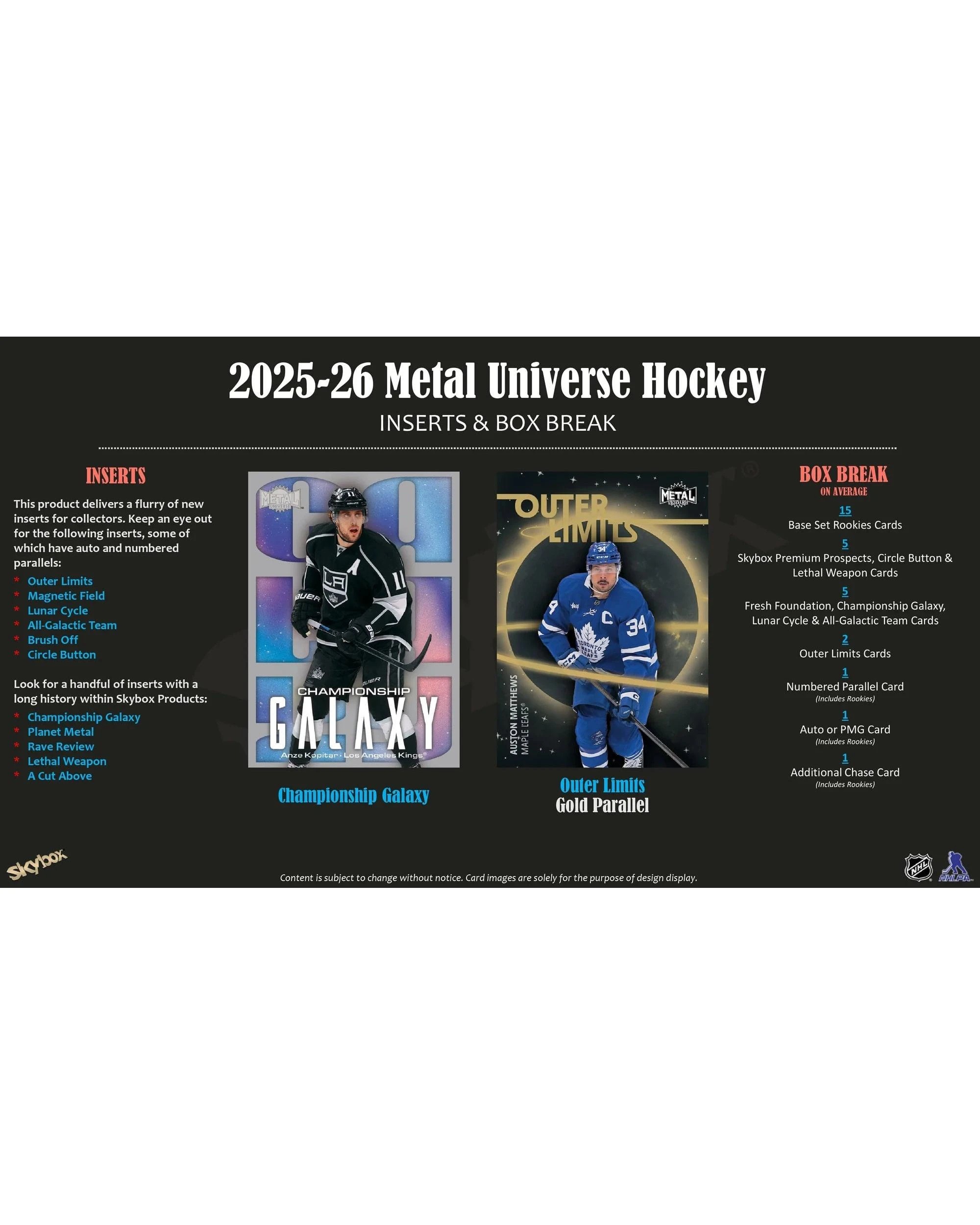 6 Upper Deck 2025/2026 NHL Metal Universe Hockey Hobby Pack, 6 of 6